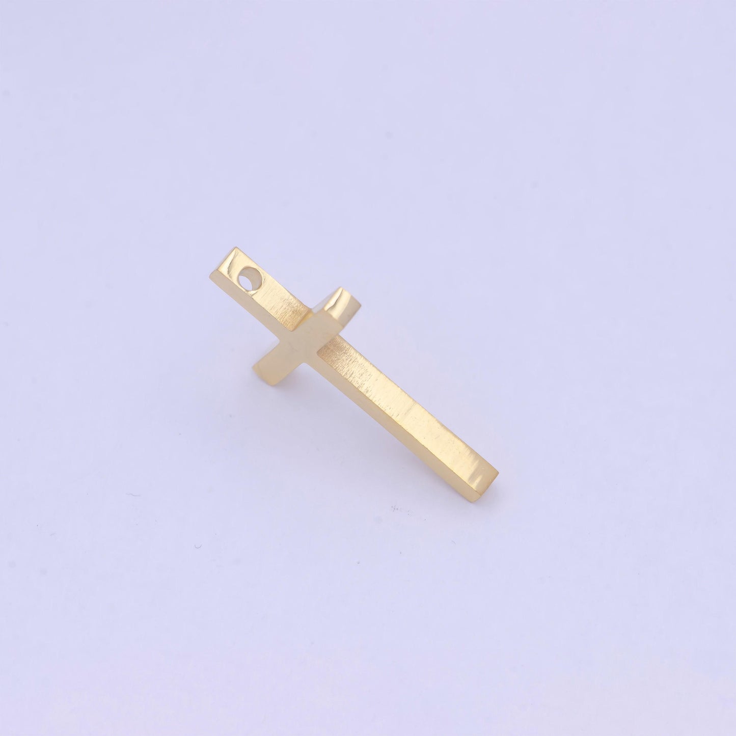 Gold, silver minimalist thin cross spacer bead, stainless steel beads for diy jewelry making european charms beaded bracelet | w-841, w-842