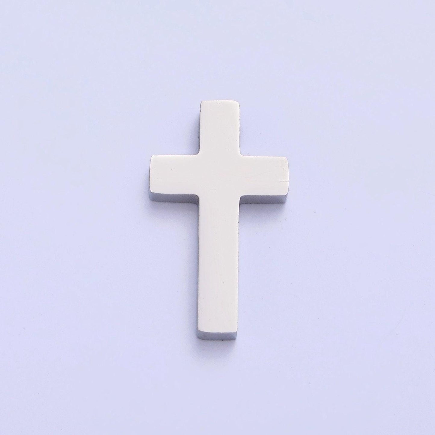 1pc stainless steel gold, silver large minimalist cross spacer bead, for diy jewelry making european charms beaded bracelet | w-839, w-840
