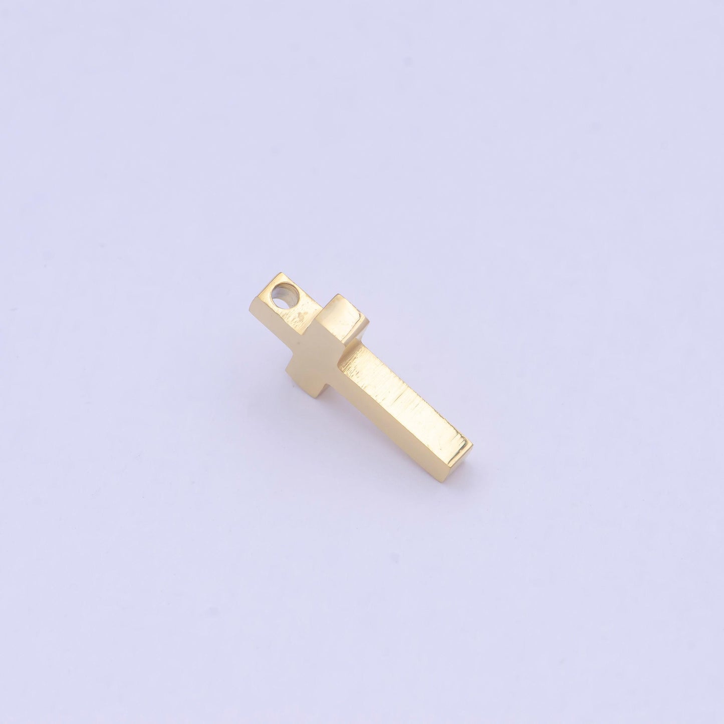 1pc stainless steel gold, silver large minimalist cross spacer bead, for diy jewelry making european charms beaded bracelet | w-839, w-840