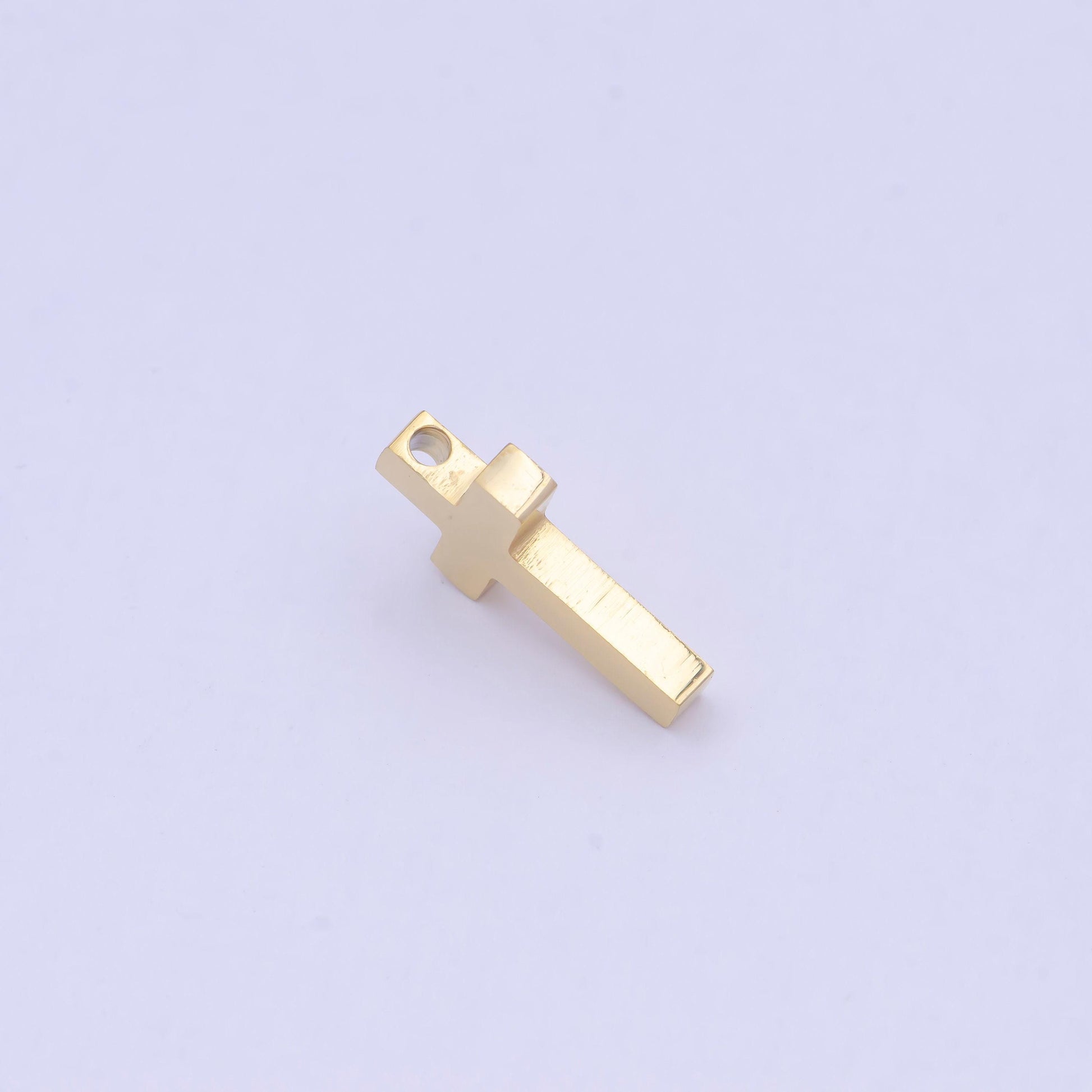 1pc stainless steel gold, silver large minimalist cross spacer bead, for diy jewelry making european charms beaded bracelet | w-839, w-840