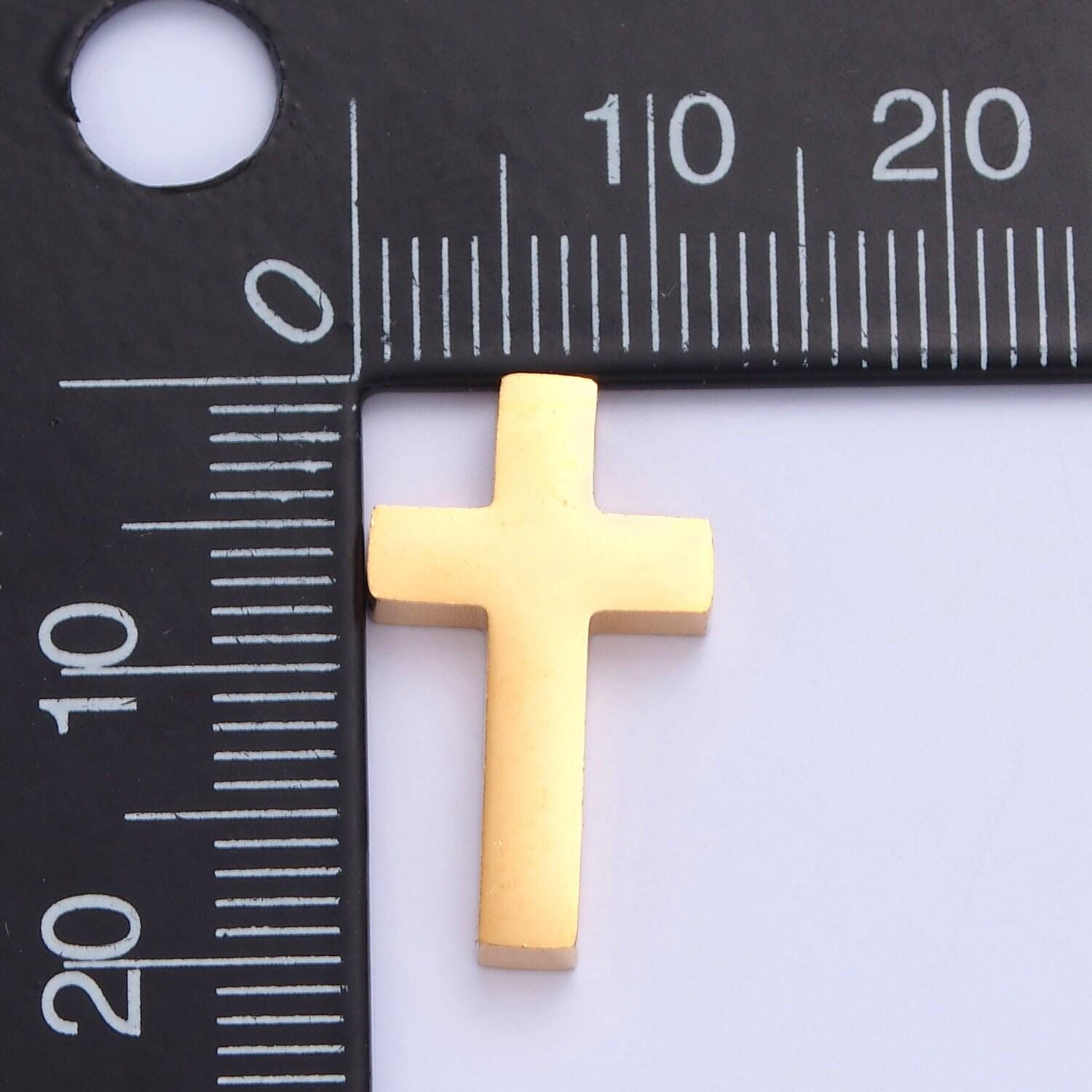 1pc stainless steel gold, silver large minimalist cross spacer bead, for diy jewelry making european charms beaded bracelet | w-839, w-840