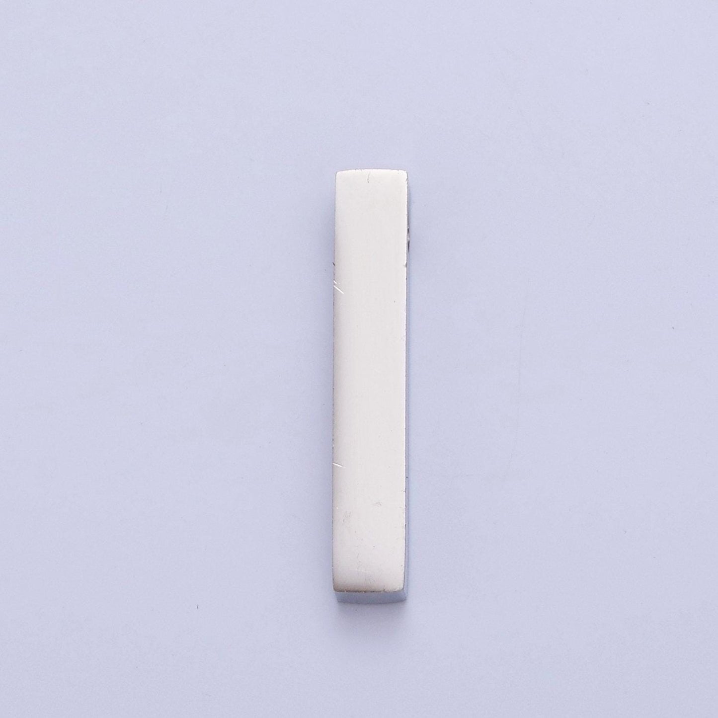 Stainless steel rectangular thin straight line stick charm, gold silver hole spacer bead, for diy charms beaded bracelet | w-835, w-836