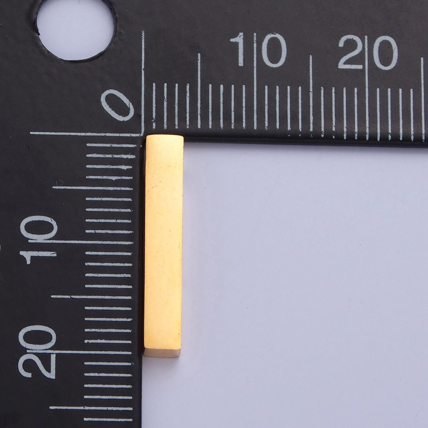 Stainless steel rectangular thin straight line stick charm, gold silver hole spacer bead, for diy charms beaded bracelet | w-835, w-836