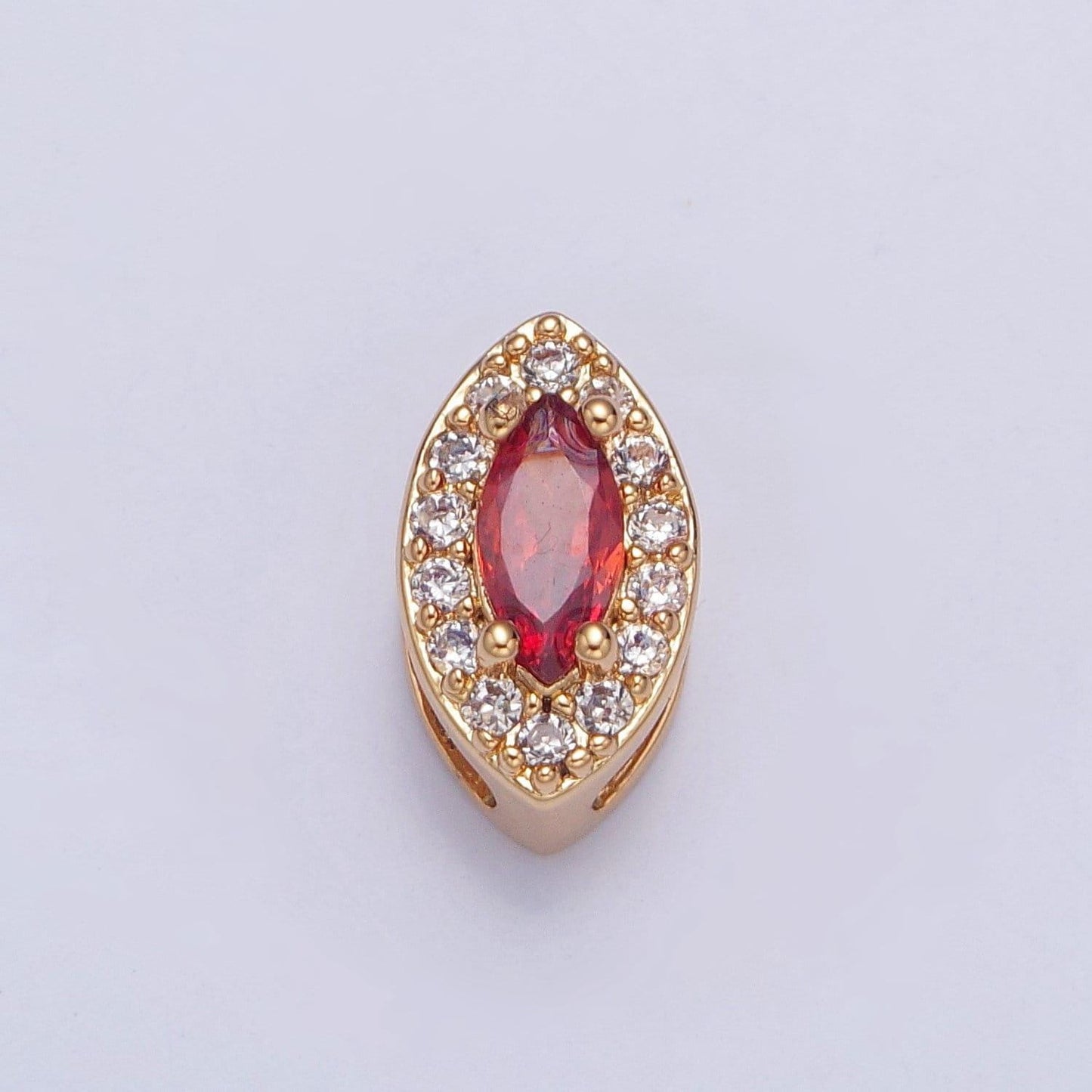 24k gold filled dainty elegant spheroid gemstones cubic zirconia cz beaded-edge pendant charm for jewelry necklace making