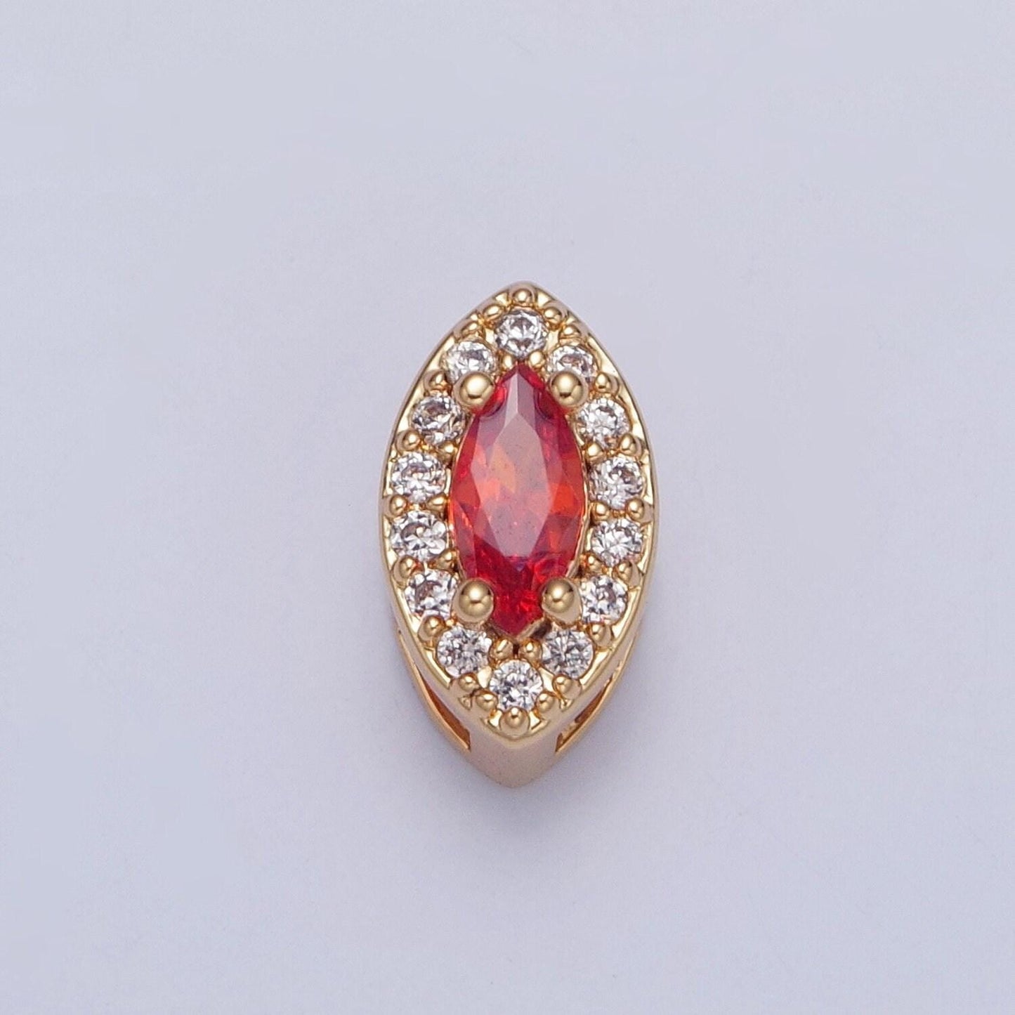 24k gold filled dainty elegant spheroid gemstones cubic zirconia cz beaded-edge pendant charm for jewelry necklace making