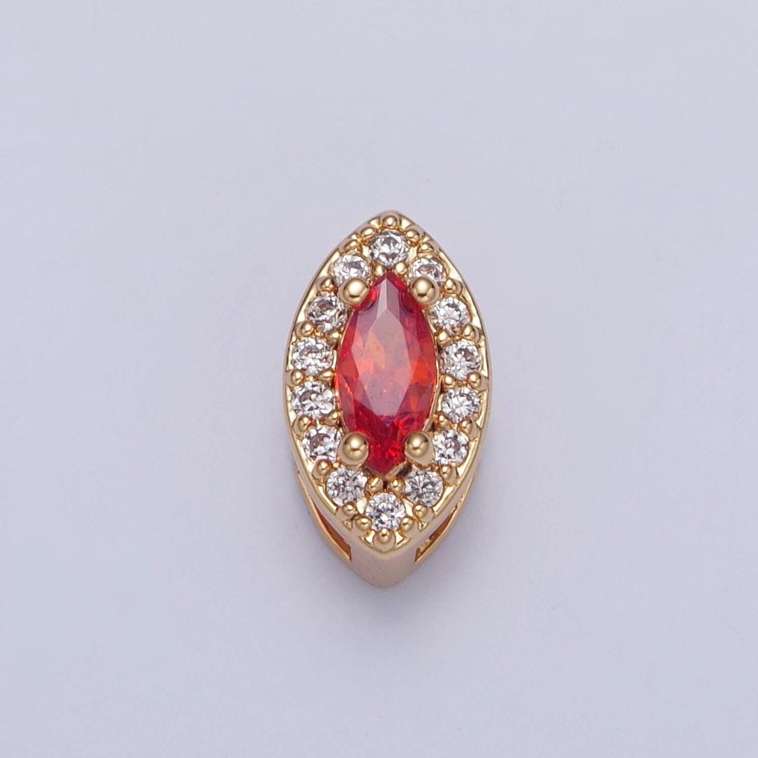 24k gold filled dainty elegant spheroid gemstones cubic zirconia cz beaded-edge pendant charm for jewelry necklace making