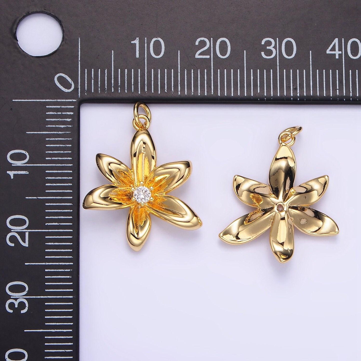 Dainty flower bud charm flower pendant for bracelet necklace earring supply w773