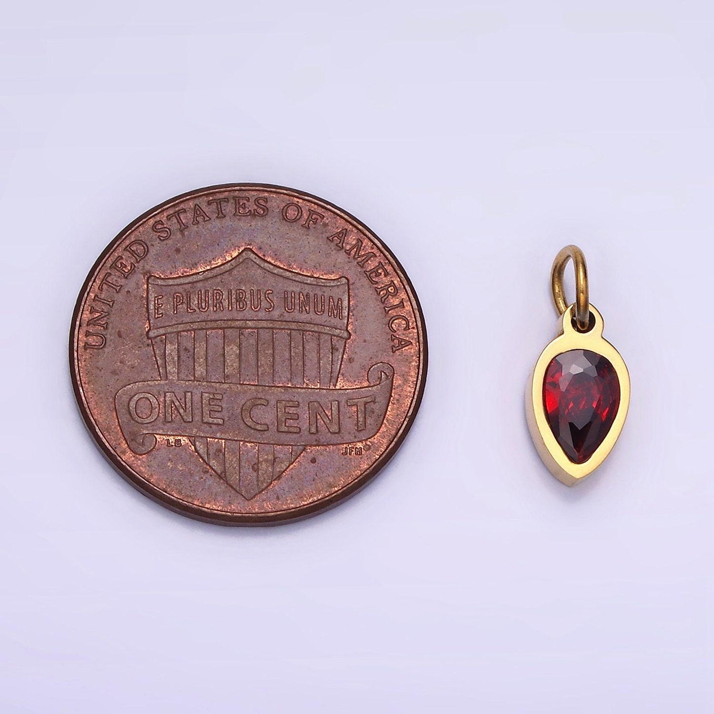 Colorful cz teardrop gold stainless steel bezel rim tiny small pendant charm for bracelet necklace earring finding w671