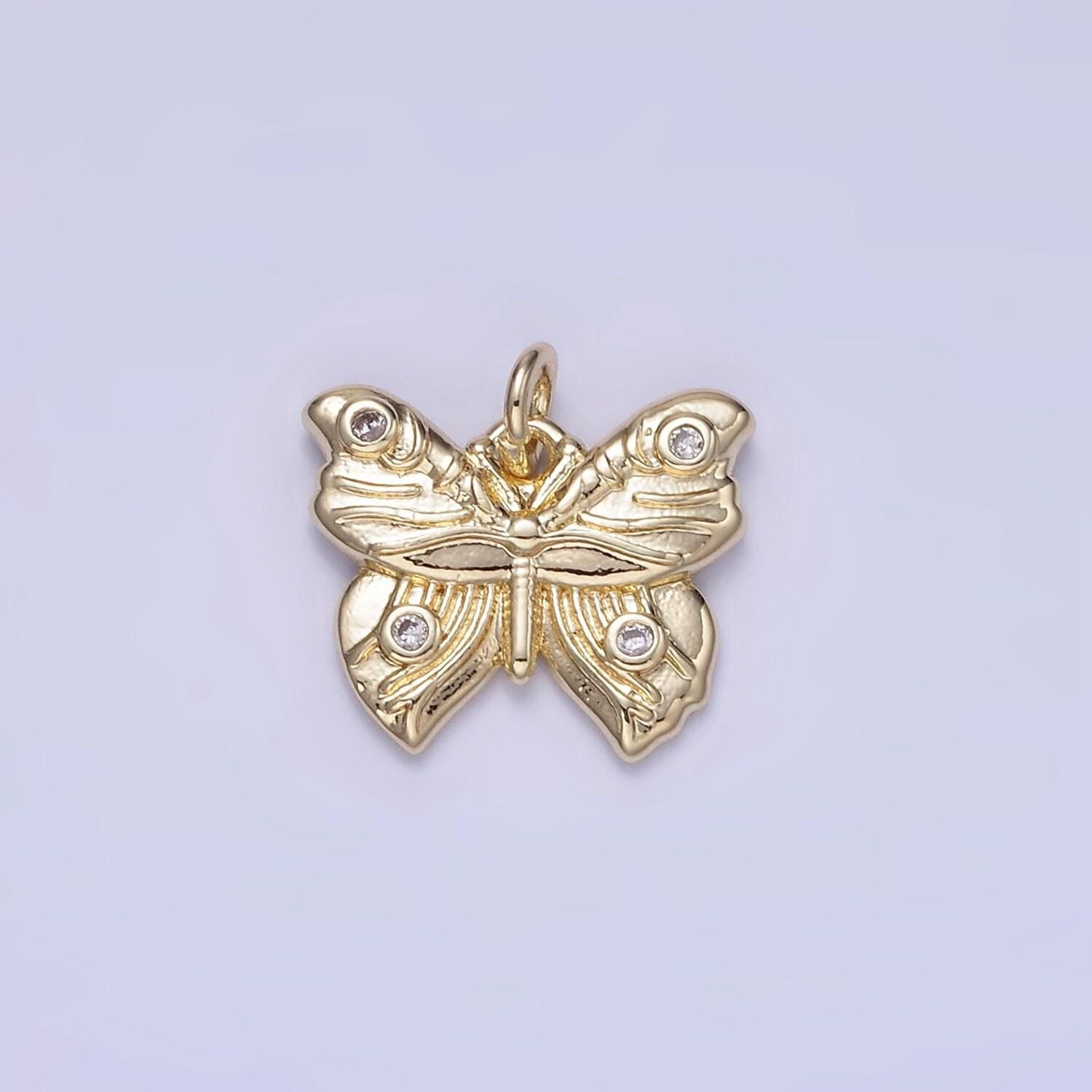 Mini 14k gold filled butterfly charm small mariposa charm for bracelet necklace earring charm kids jewelry w655