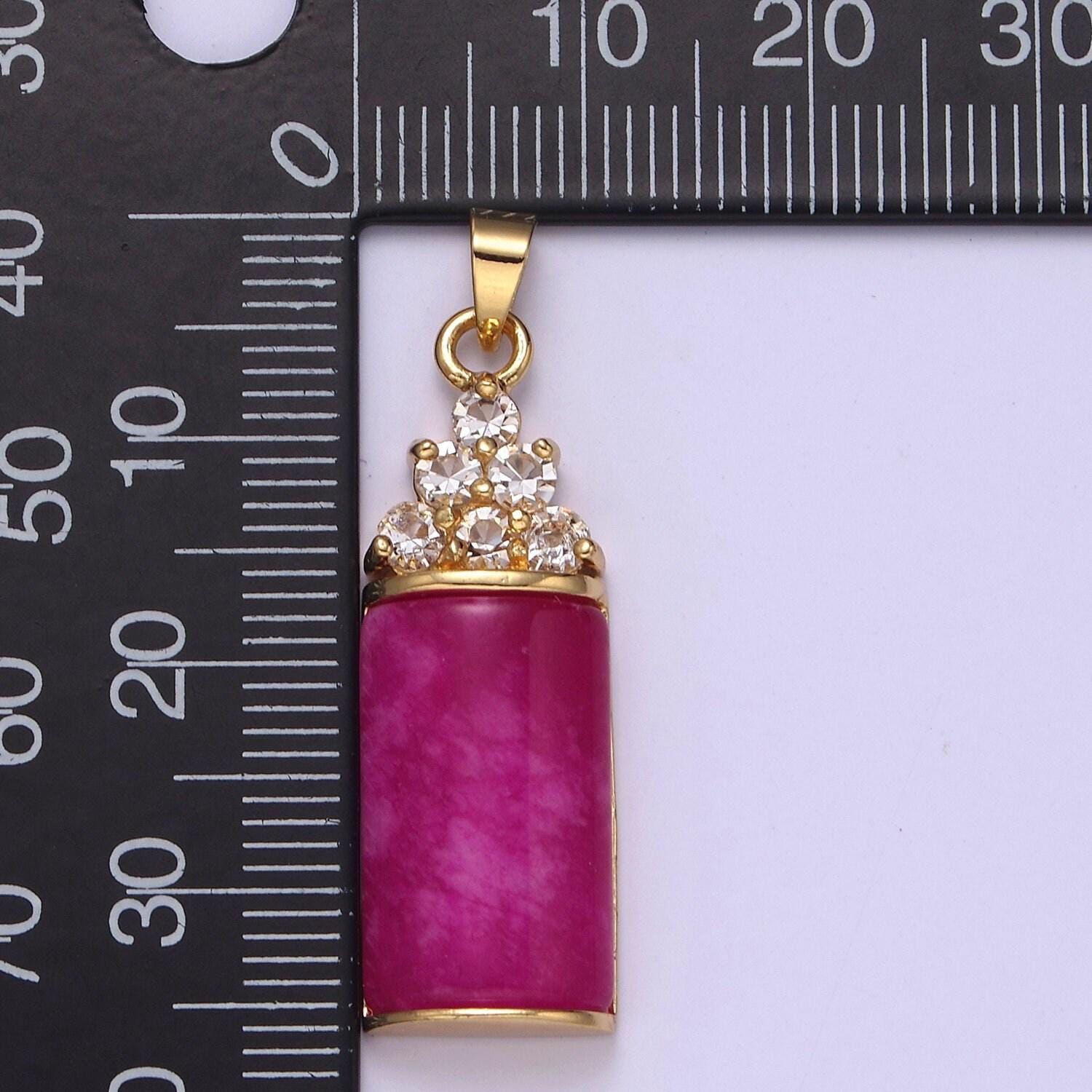 Purple jade pendant vintage design micro pave silver drop charm for necklace w-634