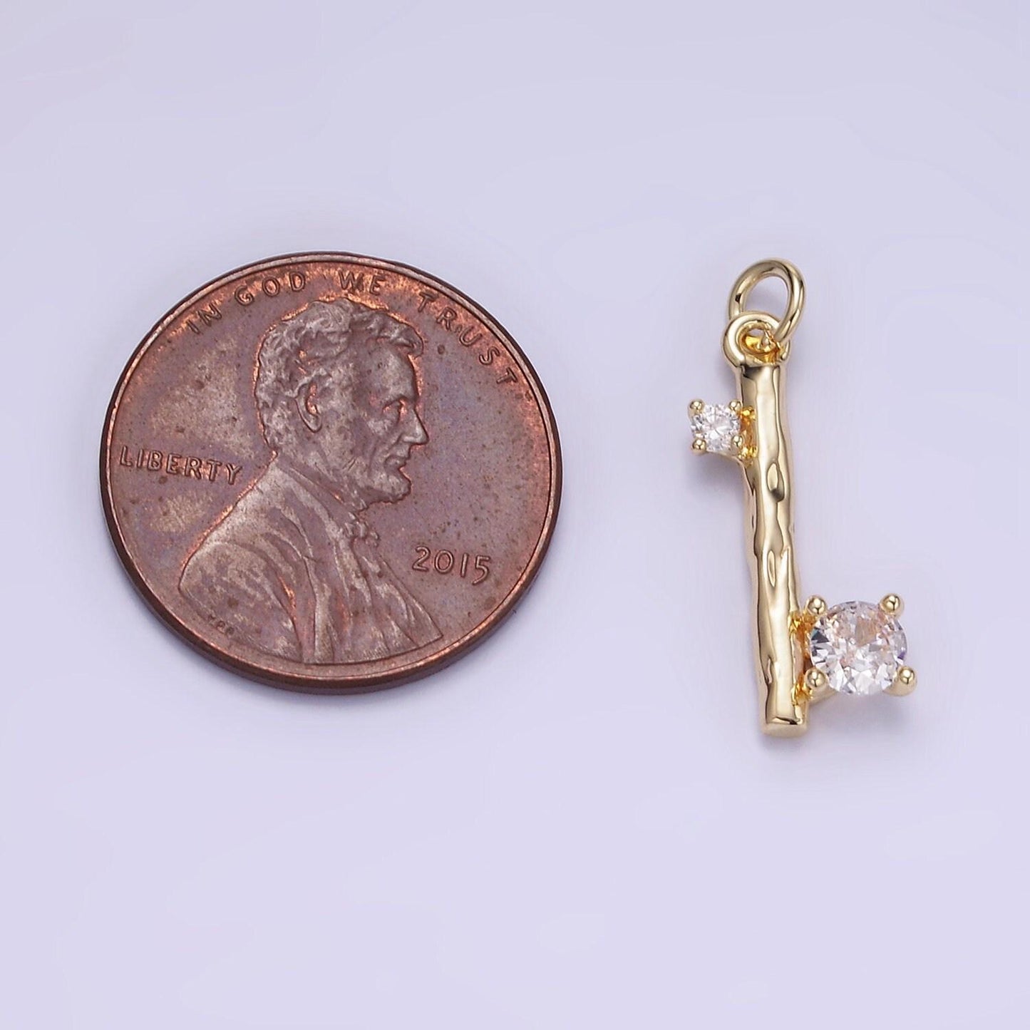 Mini abstract axe dented wiid sticks pendant with cz gold silver plated sticks charm for jewelry making | w546