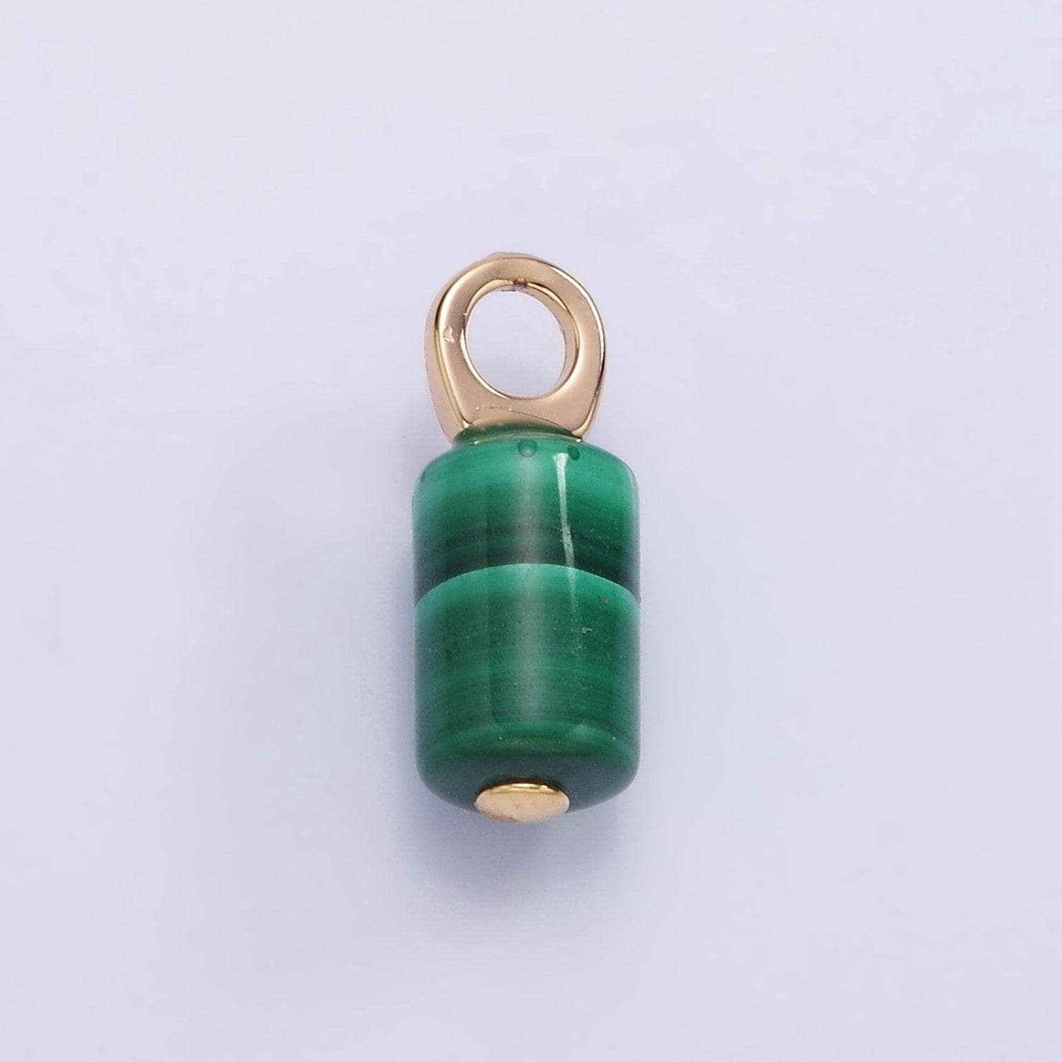 Mini green malachite charm 14k gold filled 15x6mm tube cylinder dark green gemstone for diy jewelry making earring bracelet necklace ag6856