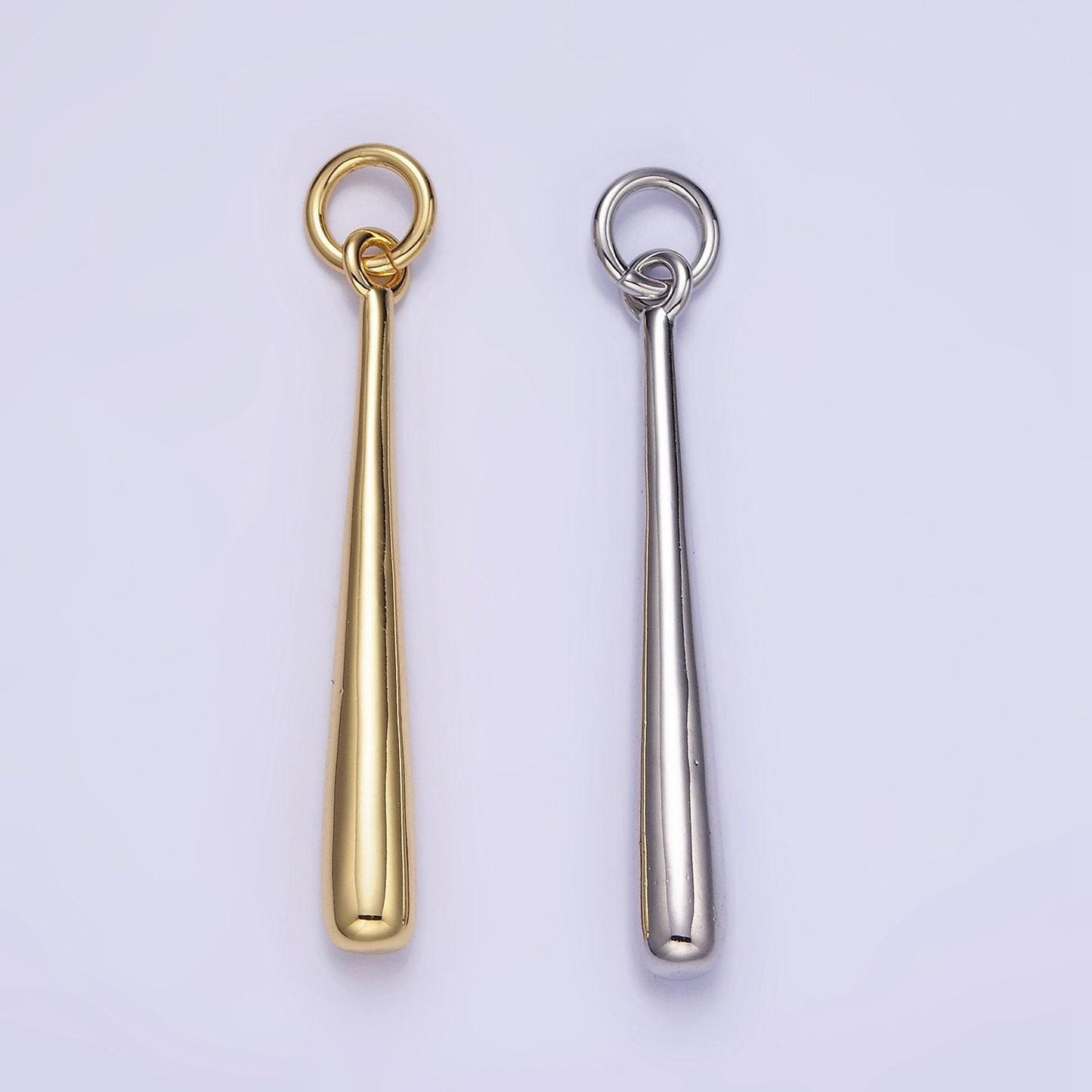 Dainty slim long baseball stick charm 14k gold filled charm pendant | w-507