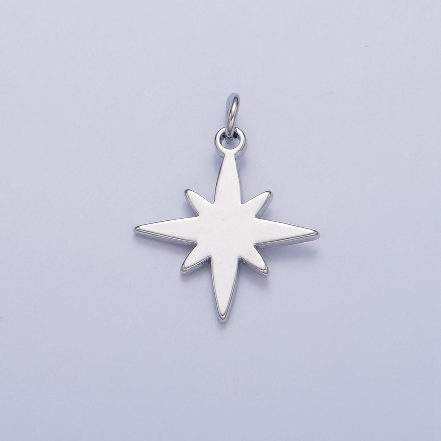 Gold filled north star in silver/gold, shining celestial star charm pendant for diy jewelry making