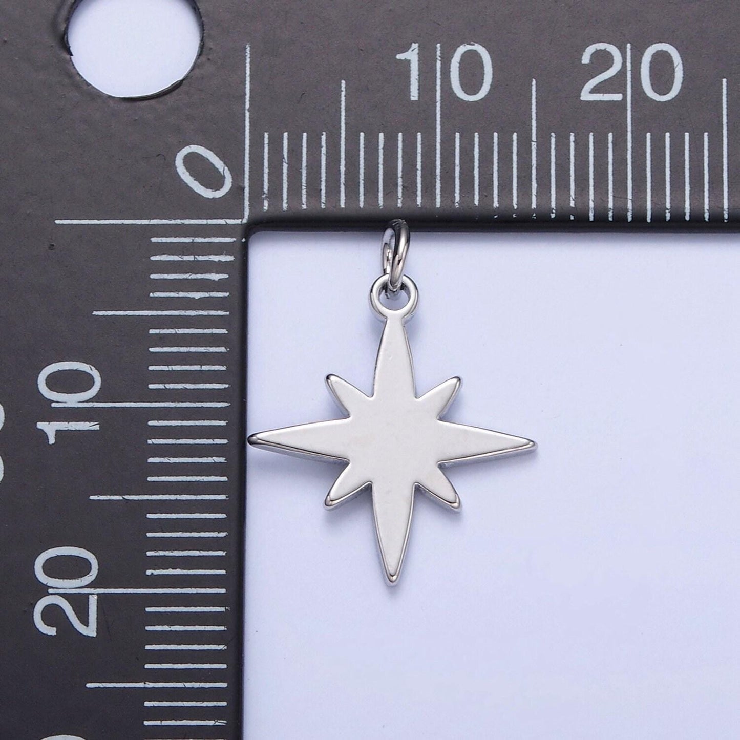 Gold filled north star in silver/gold, shining celestial star charm pendant for diy jewelry making