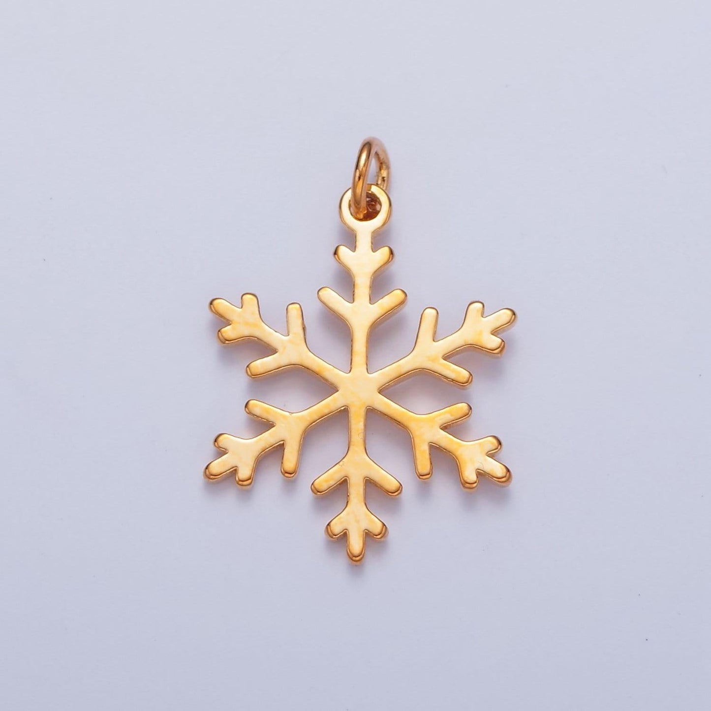 Gold filled snowflake charm, minimalist silver/gold color winter snow charm for jewelry making, w-155