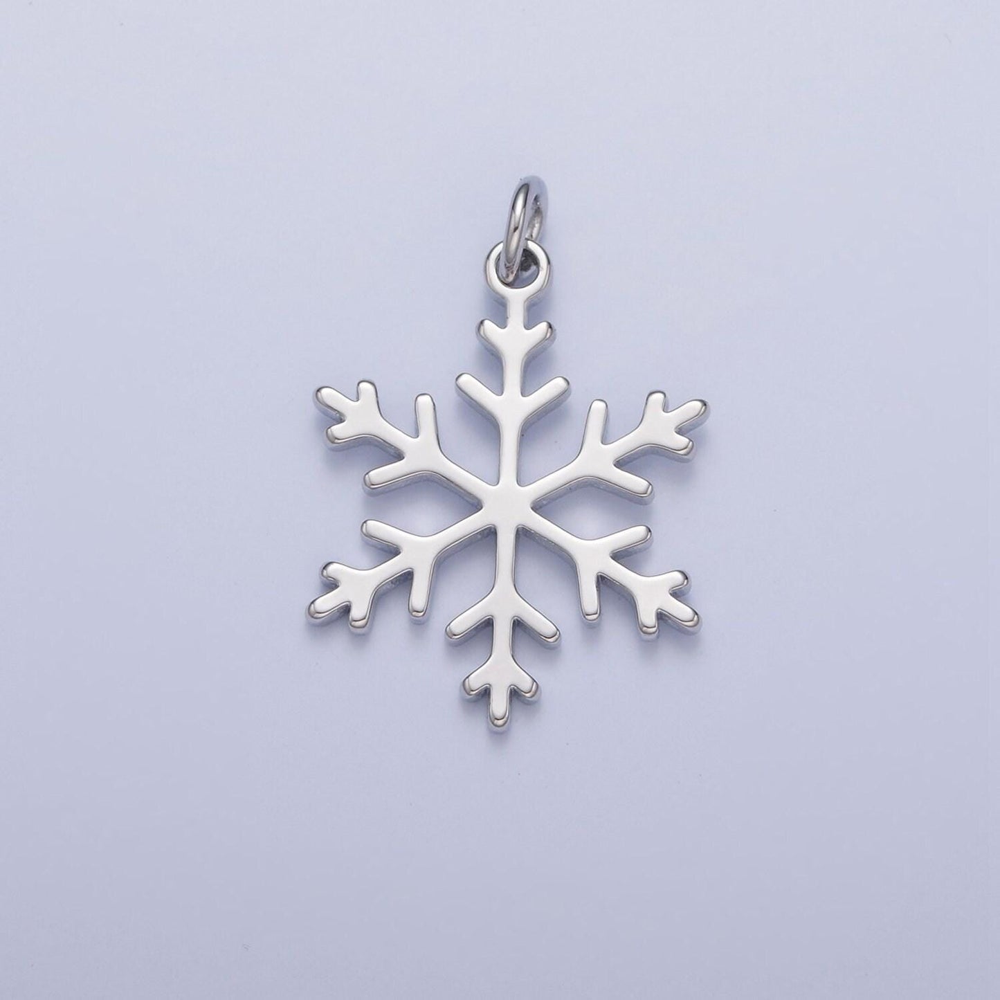 Gold filled snowflake charm, minimalist silver/gold color winter snow charm for jewelry making, w-155