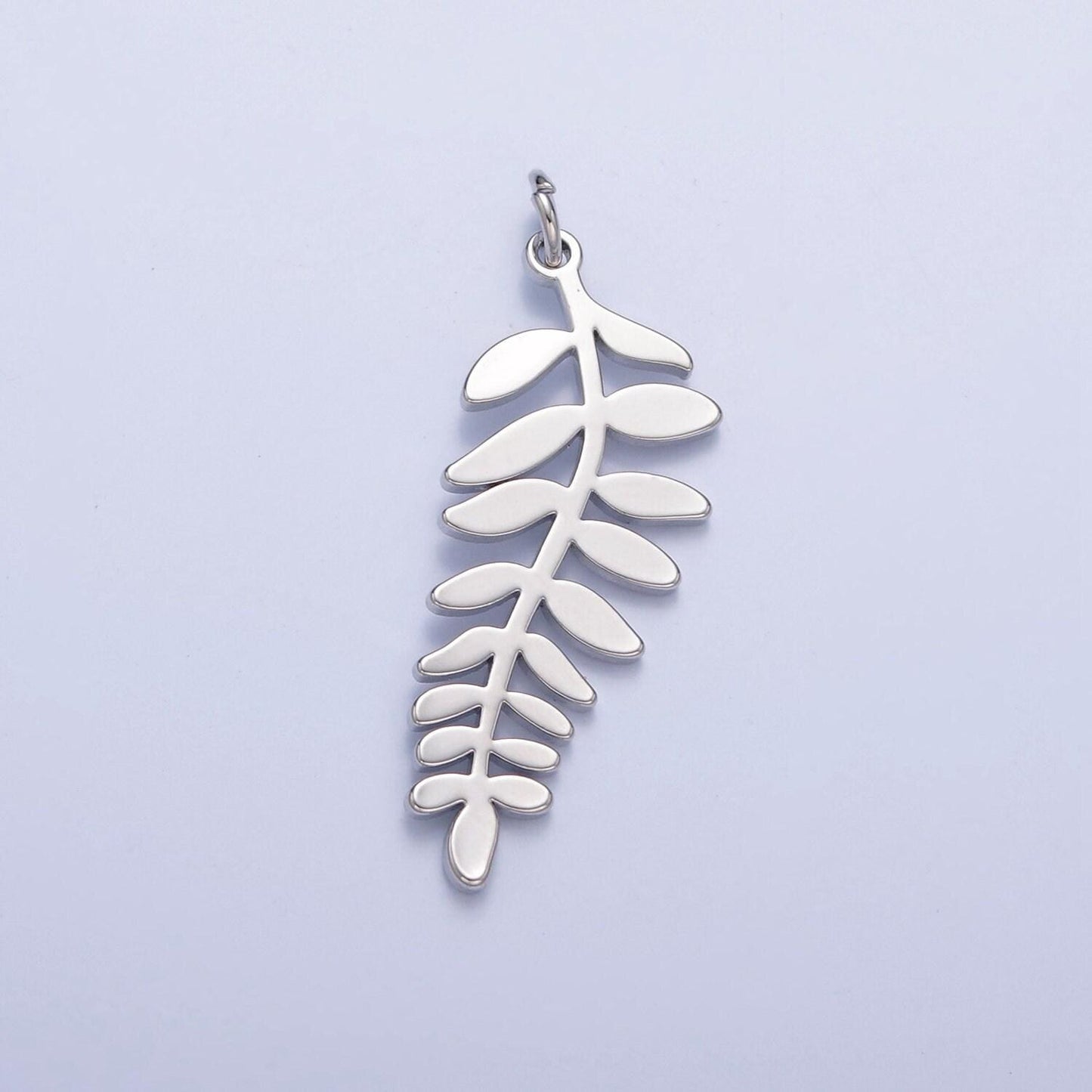 Gold filled nature leaf charm, 32mmx11.5mm minimalist plant charm for diy jewelry making, w-253