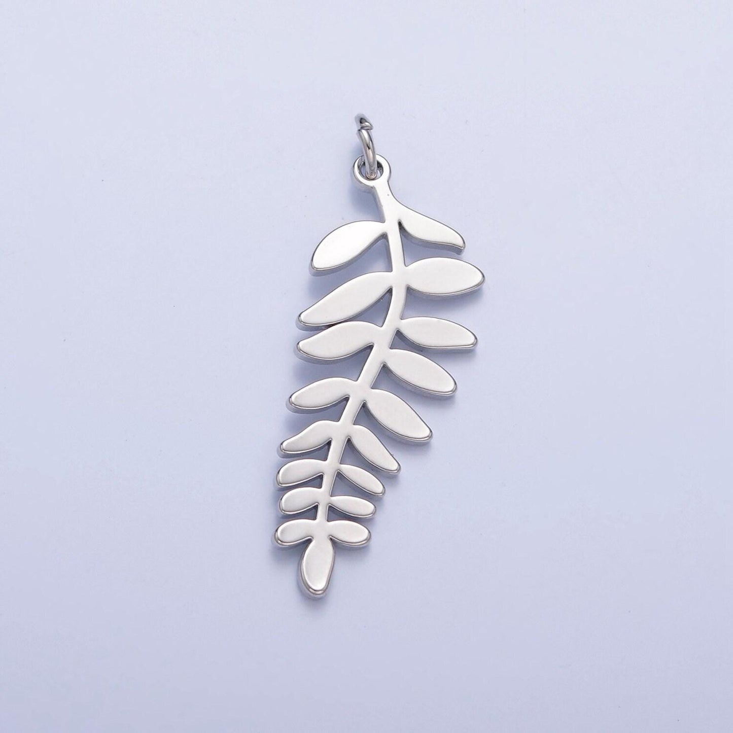 Gold filled nature leaf charm, 32mmx11.5mm minimalist plant charm for diy jewelry making, w-254