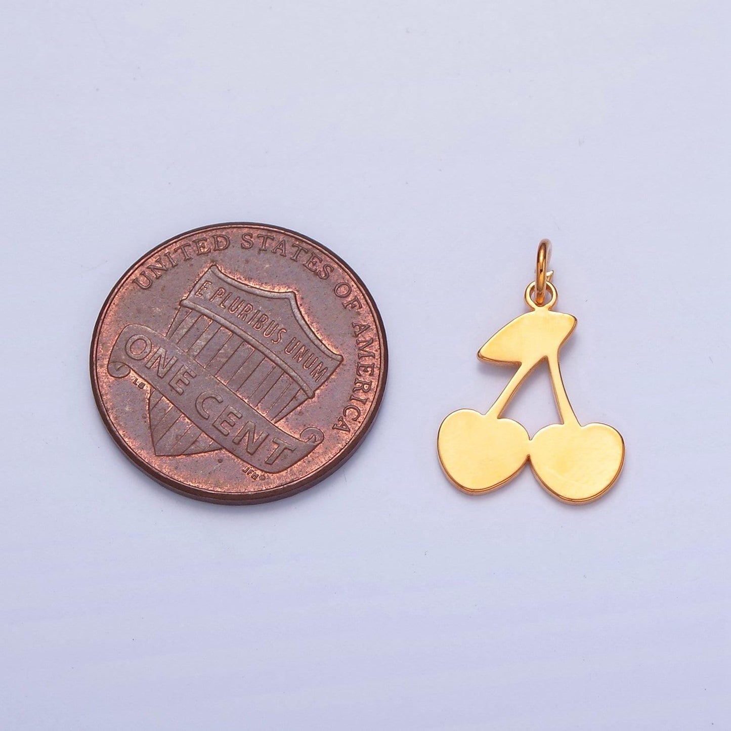 Gold filled minimalist cherry fruit charm for diy jewelry making, w-252, w-468