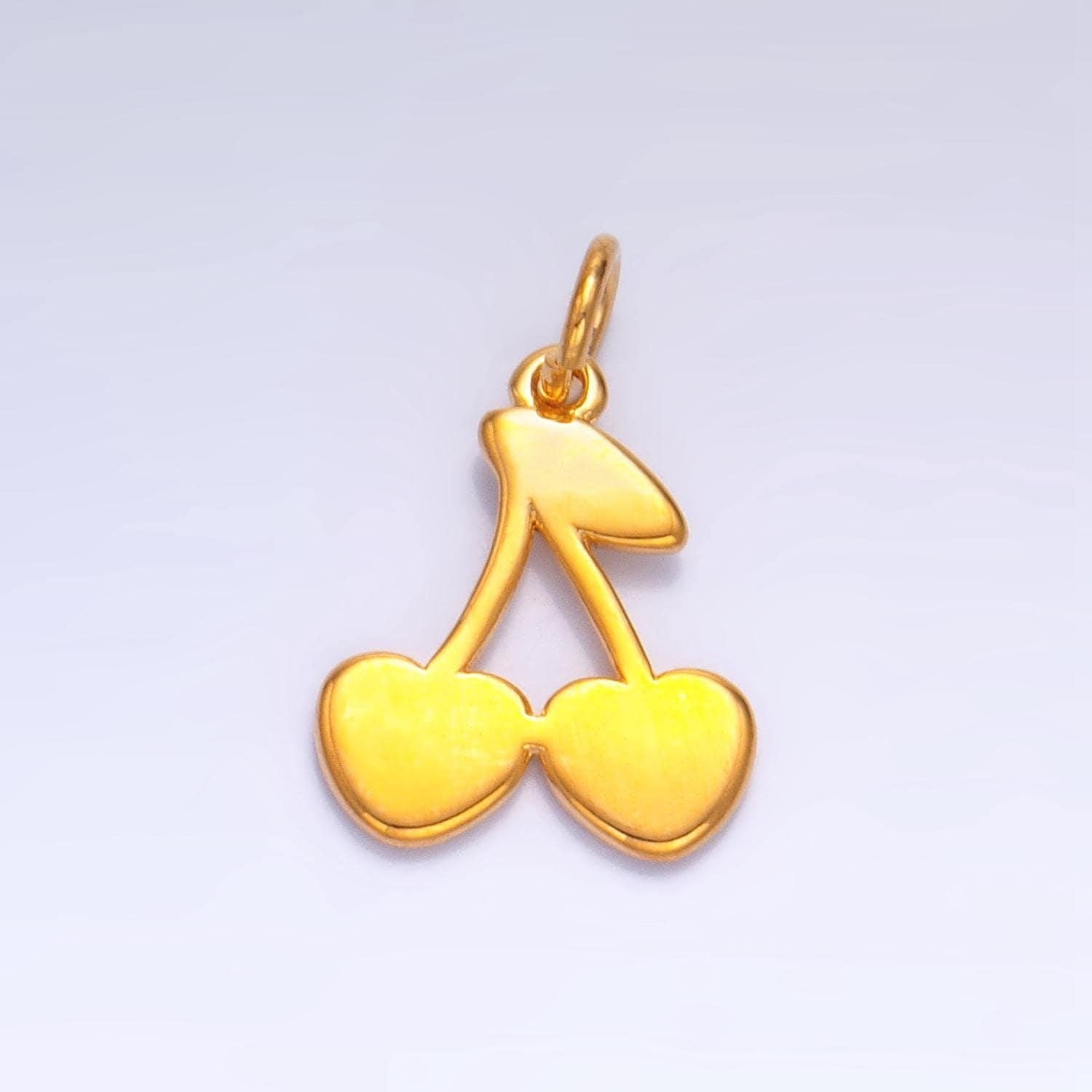 Gold filled minimalist cherry fruit charm for diy jewelry making, w-252, w-468