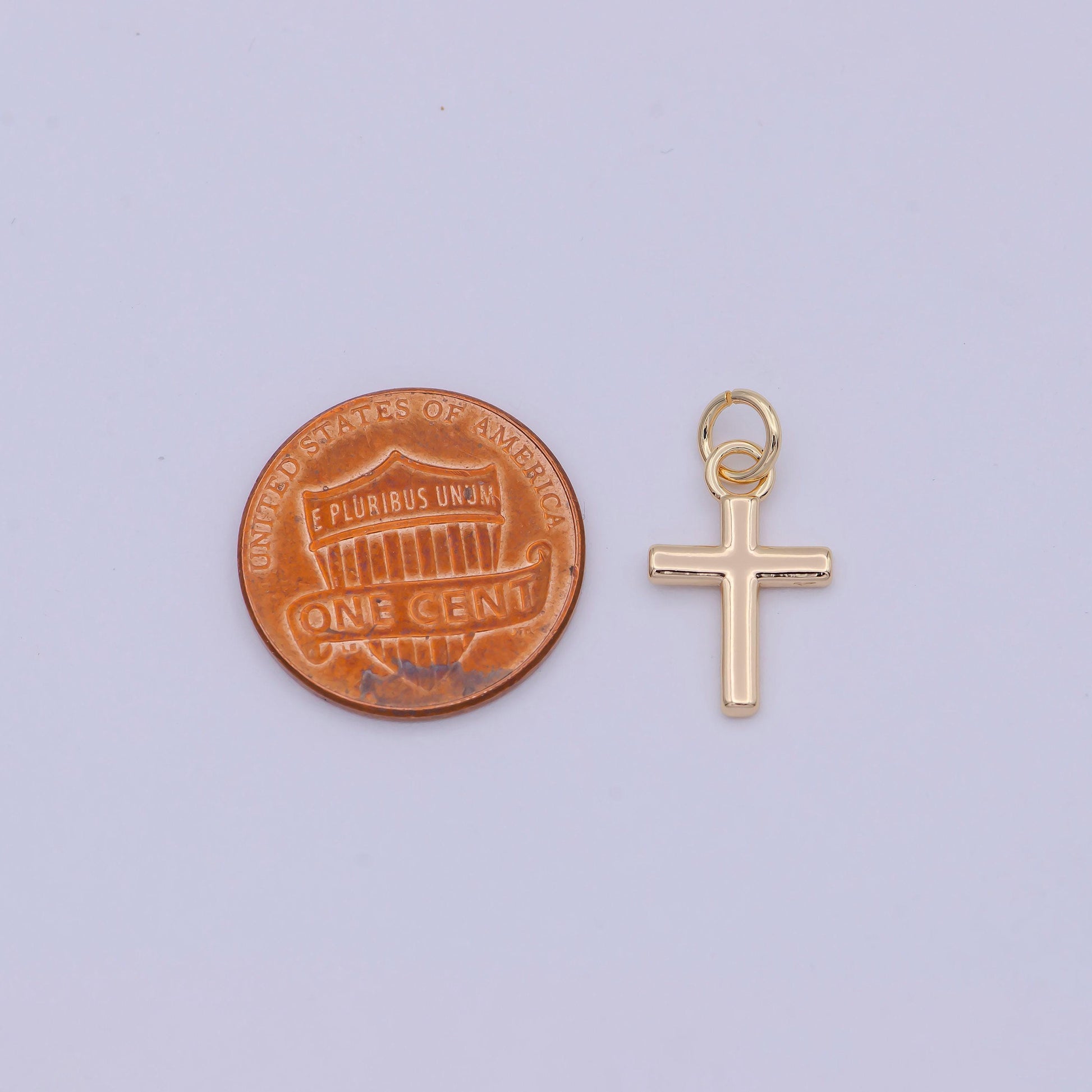 Mini 18k gold filled cross charm, dainty minimalist cross pendant, diy fashion jewelry making supply for necklace bracelet earring | w-171