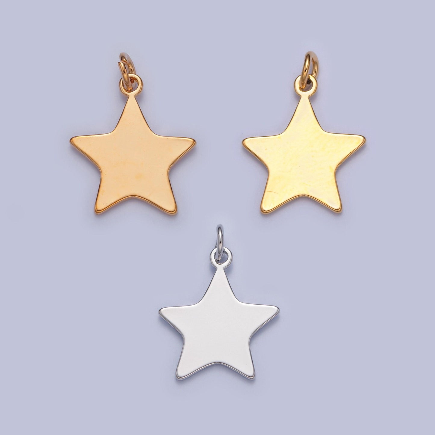 Gold filled celestial star charm, minimalist five pointed north star for diy jewelry making, w-152