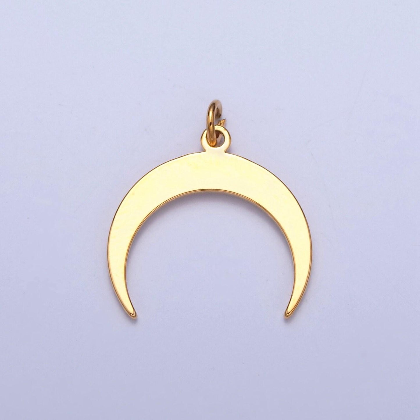 Gold filled celestial crescent moon for jewelry making, minimalist downward moon for diy jewelry making, w-149