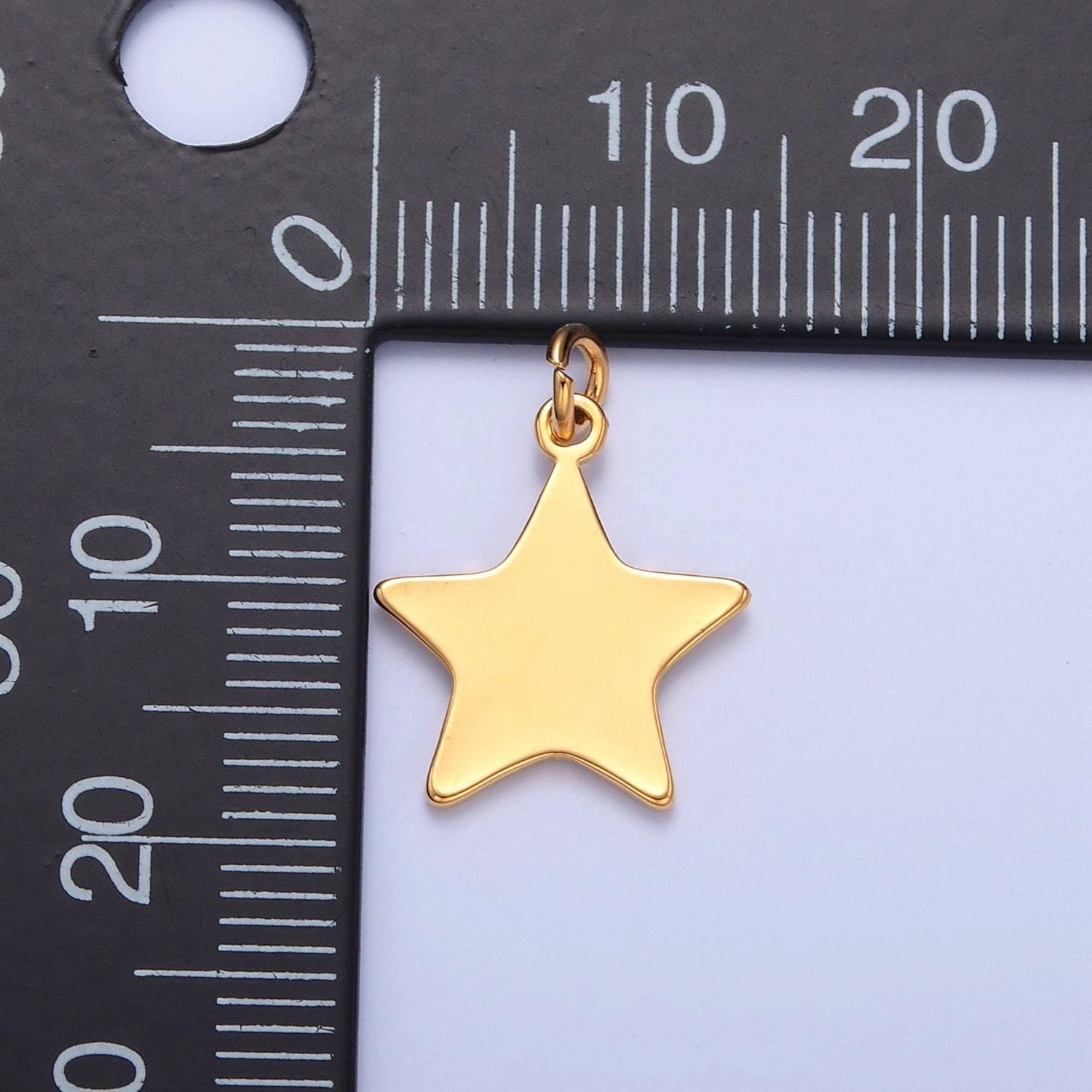 Gold filled celestial star charm, minimalist five pointed north star for diy jewelry making, w-152