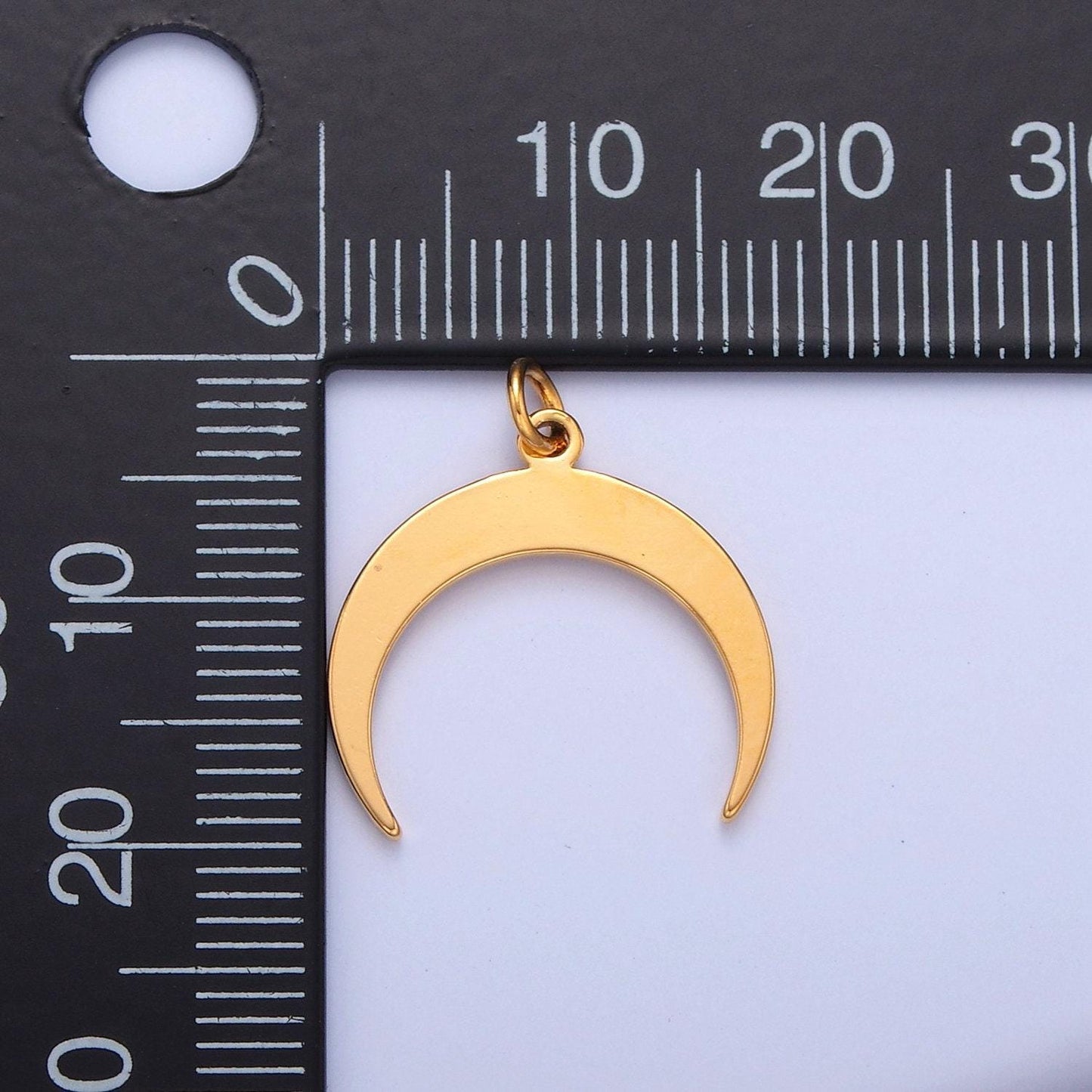 Gold filled celestial crescent moon for jewelry making, minimalist downward moon for diy jewelry making, w-149