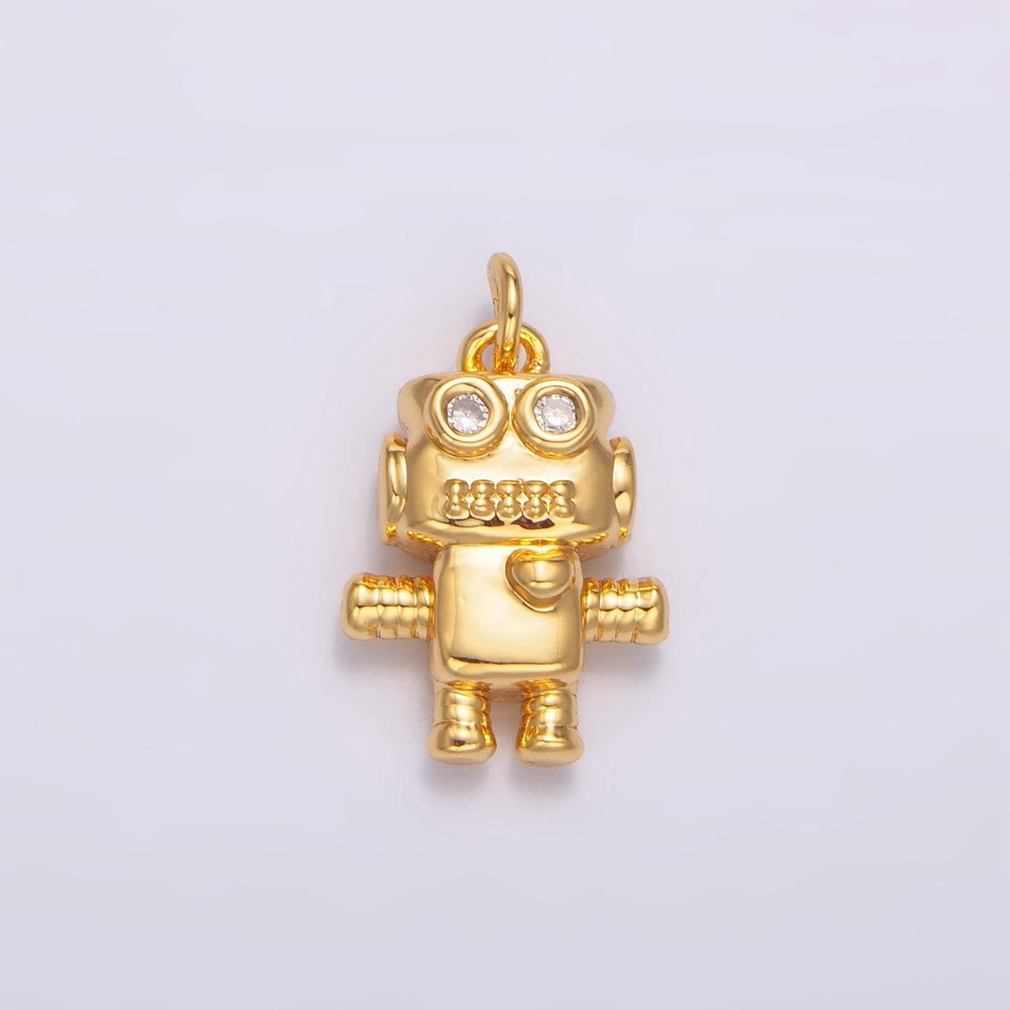 Mini gold robot charms 3d robot jewelry for bracelet necklace earring component w089