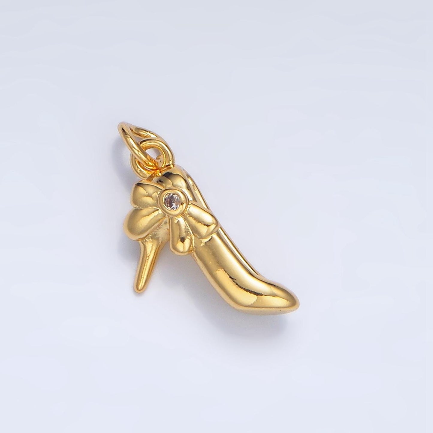 Dainty 24k gold filled pendant high heel shoes charm, jewelry components for handmade designs bracelet necklace earrings supplies w025