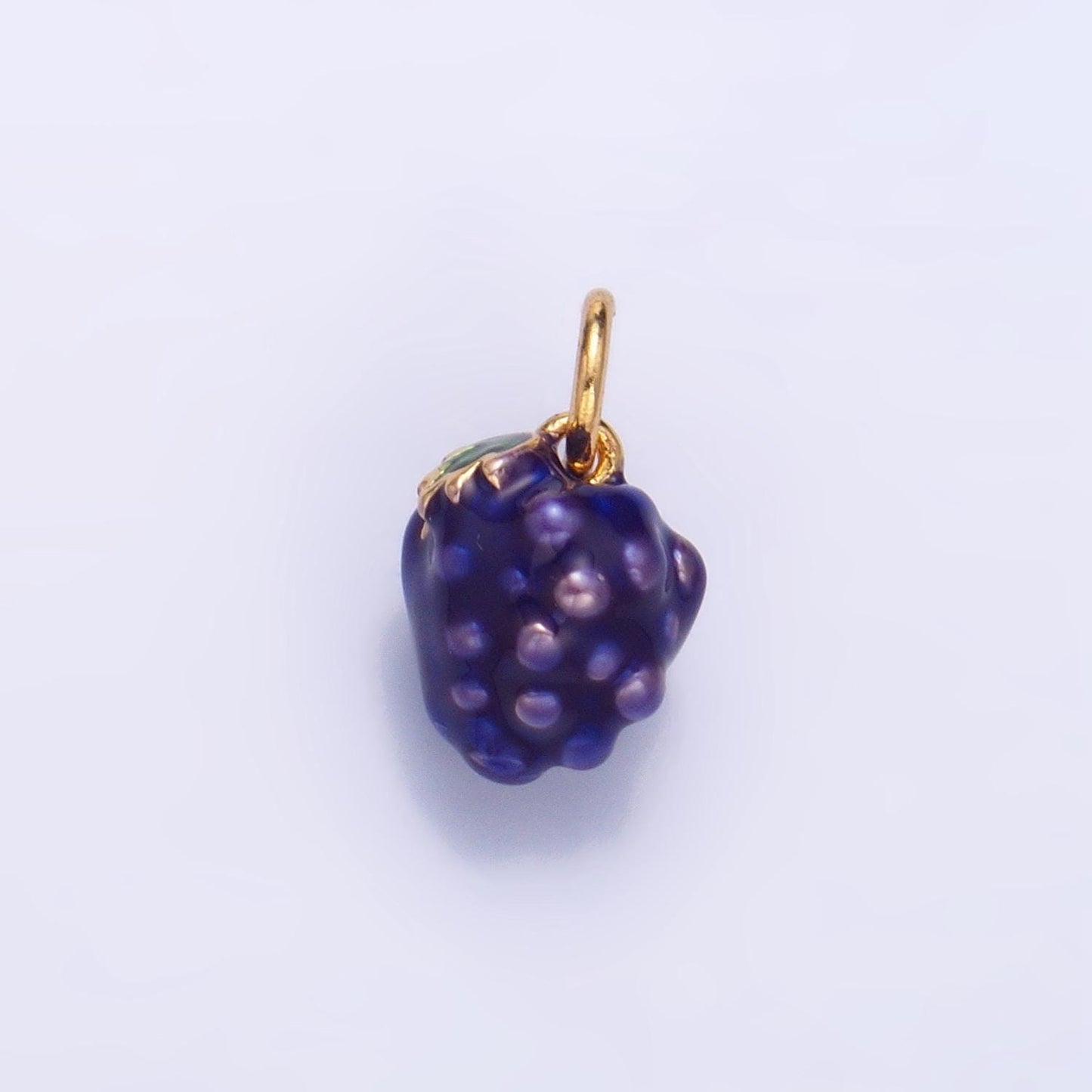 Mini multidimensional purple enamel grape fruit 24k gold filled charm | w-006