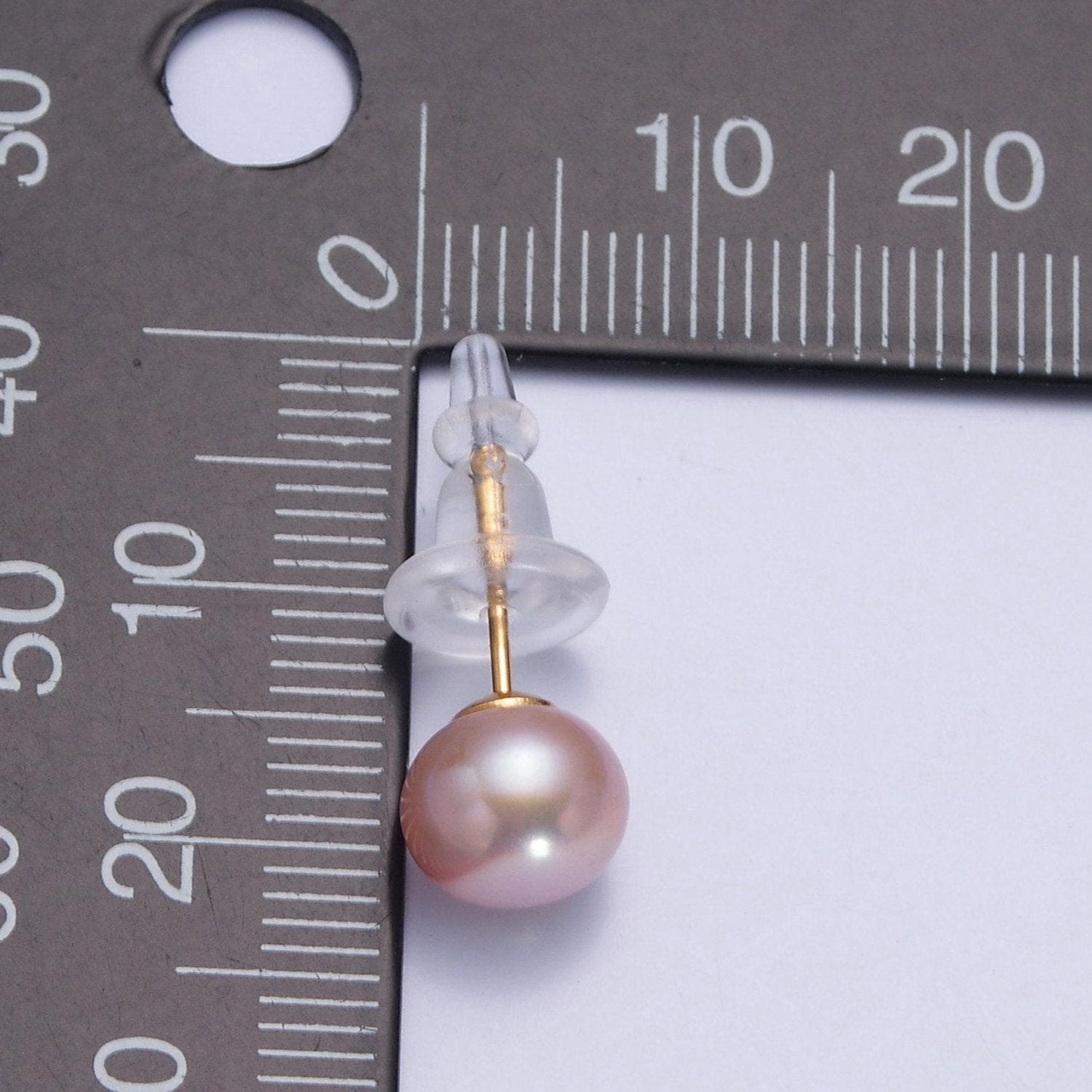 Minimalist gold filled pearl studs, 7.4mm-8mm round black/white/pink gold earrings, jewelry for bridal engagement | t-375~t-377