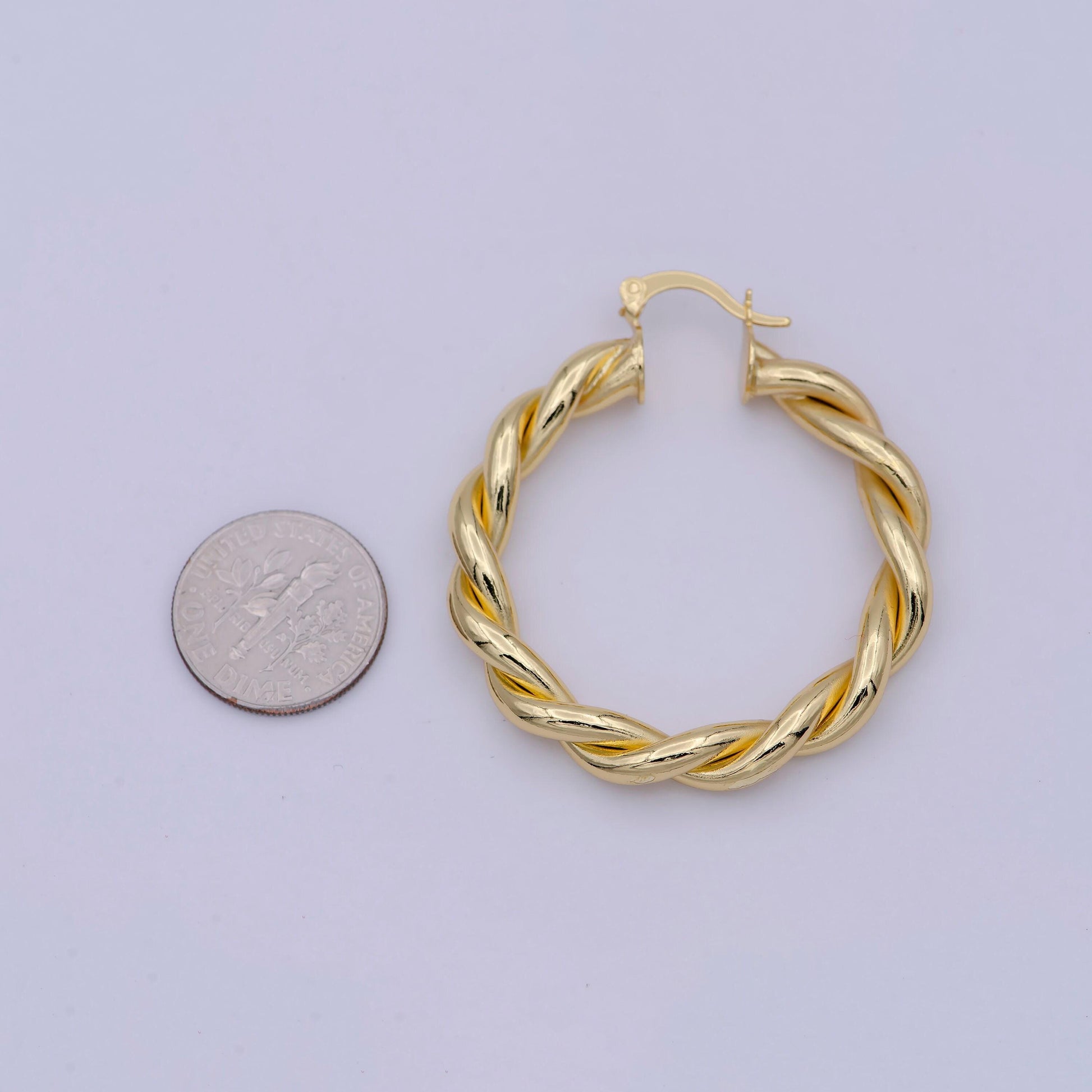 Gold circle twisted hoop, 24k gold fill hoop, twisted hoop, gold hoop earrings, dainty minimalist hoops wholesale jewelry t-335