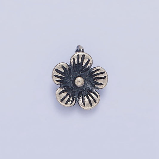 S925 sterling silver plumeria hawaiian flower charm silver tropical flower pendant small hibiscus plumeria charm bracelet sl-366