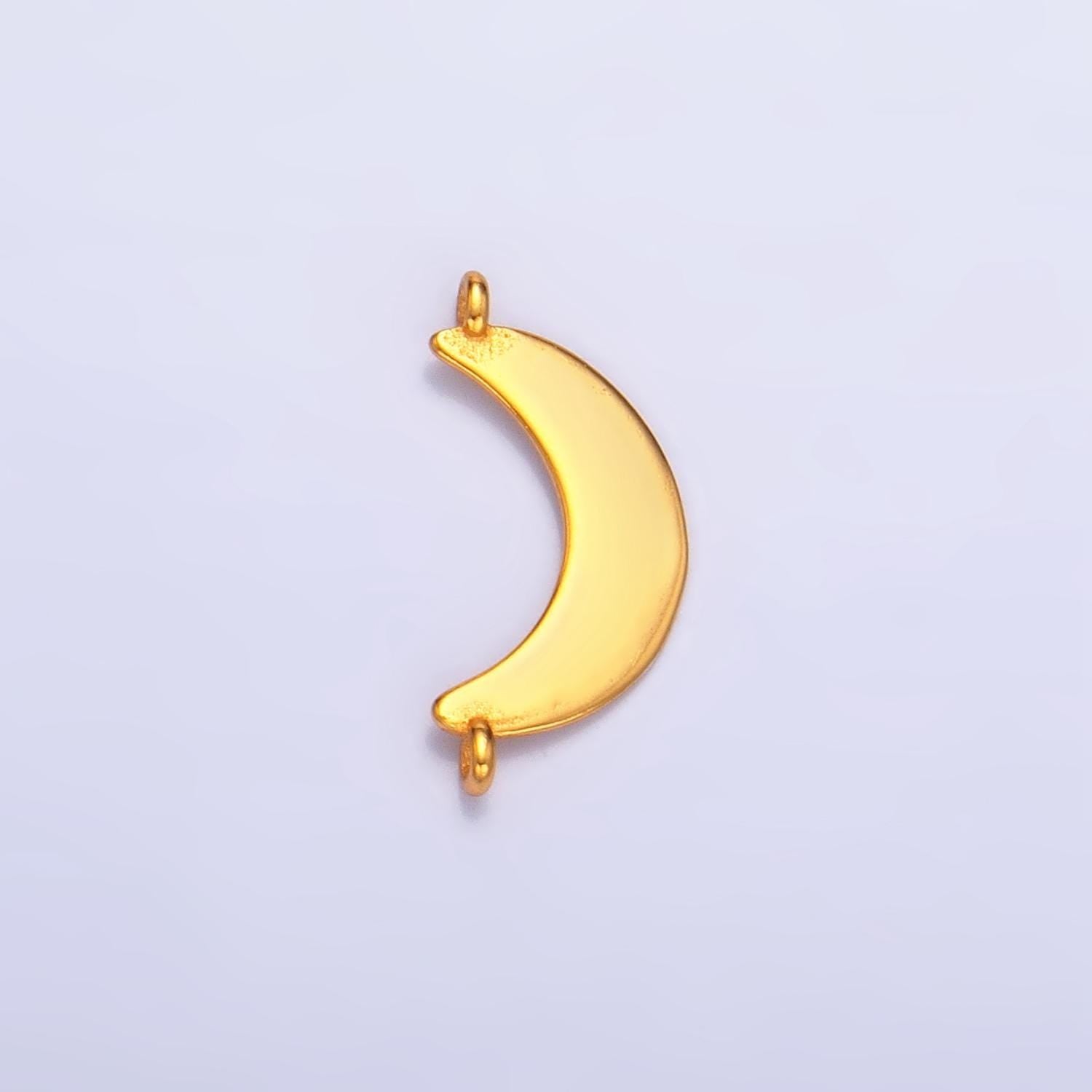 Dainty s925 sterling silver crescent moon charm connector gold vermeil moon link connector for bracelet necklace celestial jewelry | sl-512