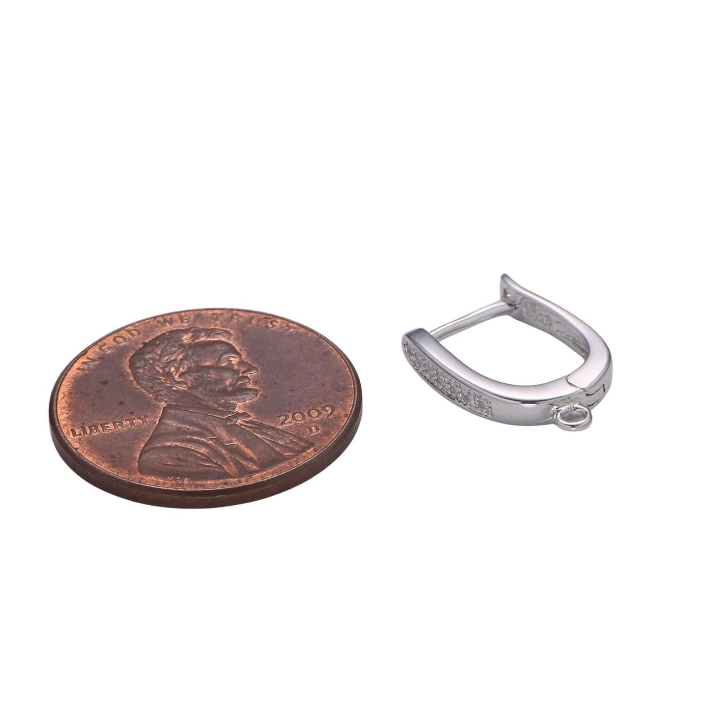 1 pair 925 sterling silver easy snap earring with jump ring, cz lever hoops for diy earring jewelry, snap click on earring,roundshape,sl-229