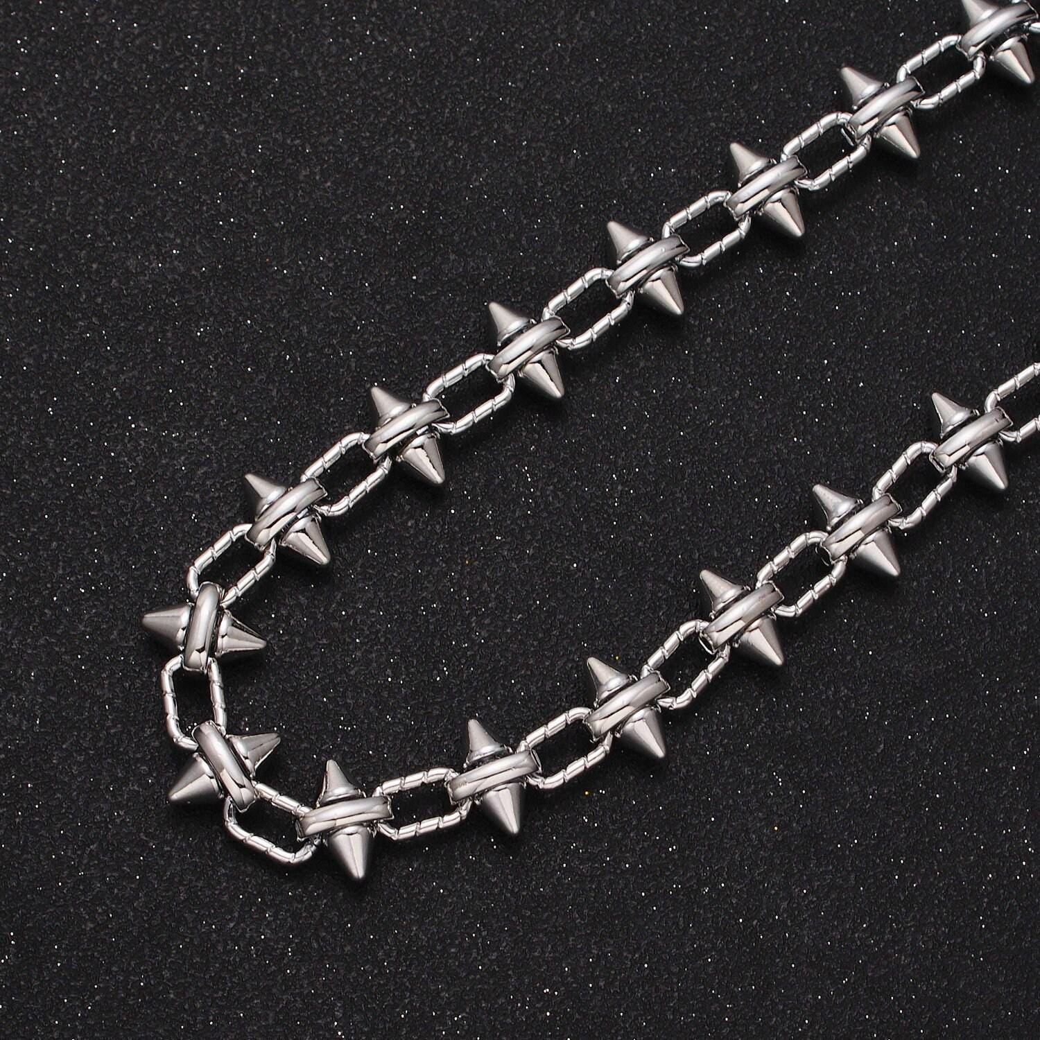 24k gold filled 12.8mm designed bulk chain, spiked link w. paper clip cable unfinished statement chain in gold & silver | roll-996, roll-997