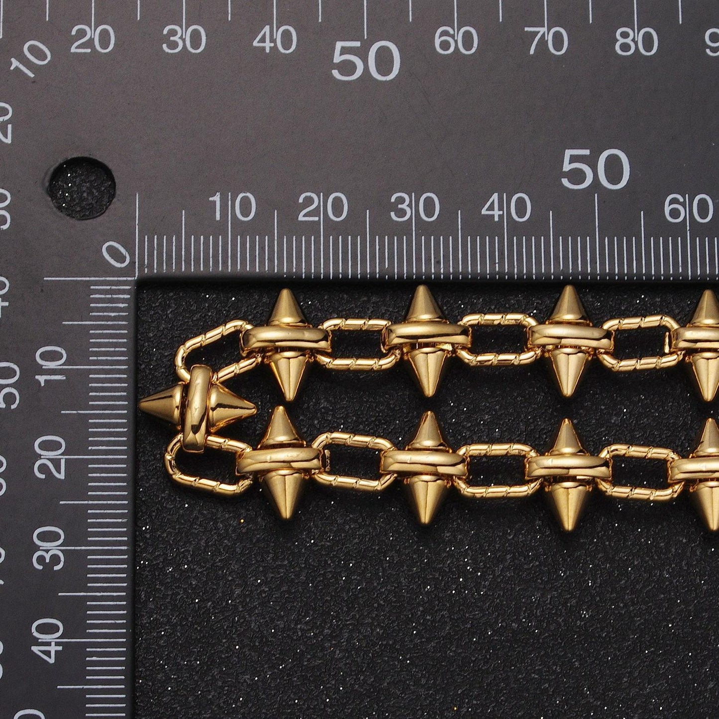 24k gold filled 12.8mm designed bulk chain, spiked link w. paper clip cable unfinished statement chain in gold & silver | roll-996, roll-997