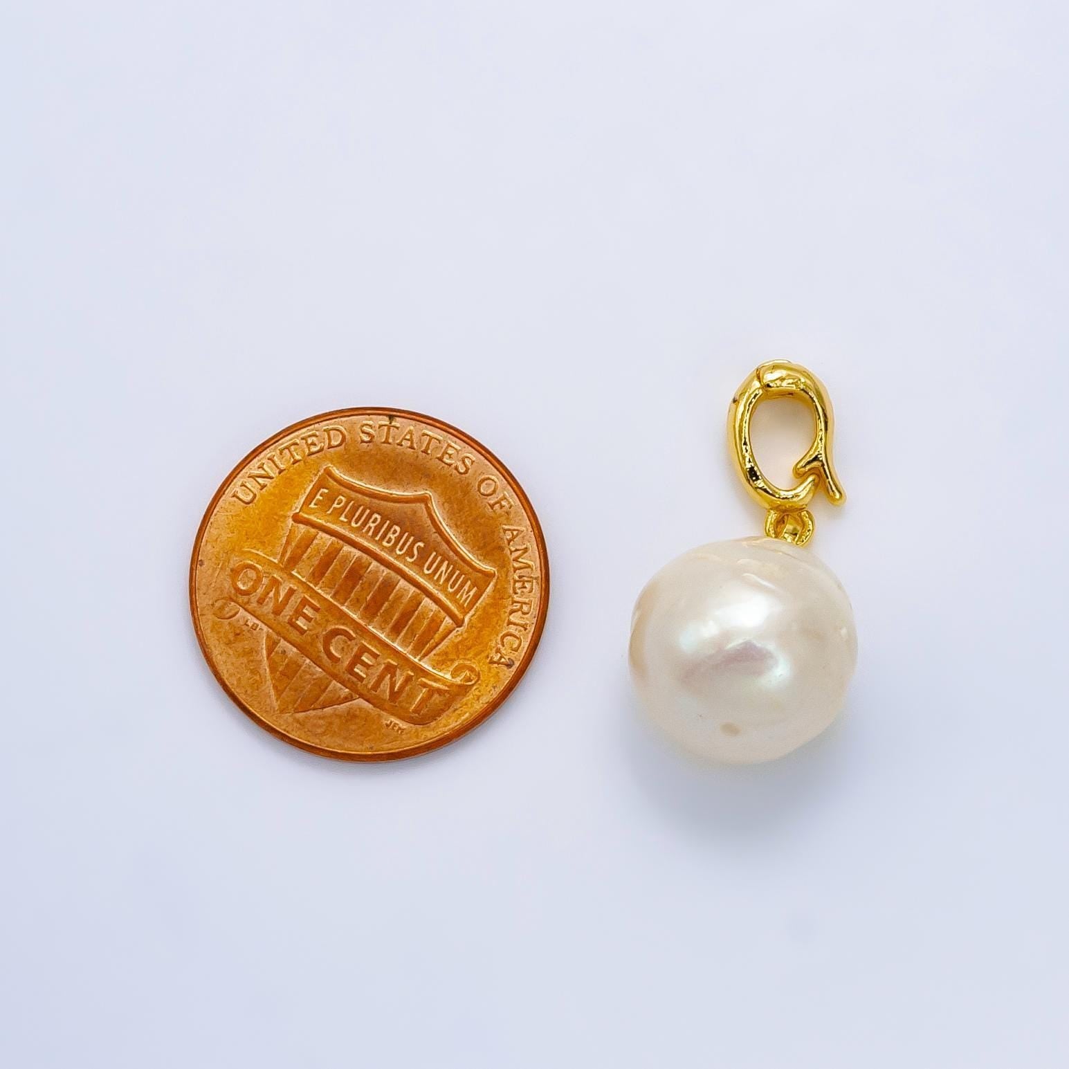 Dainty fresh water pearl round potato pearl charms pendant for bracelet necklace component with enhancer bail 24k gold fill p1909