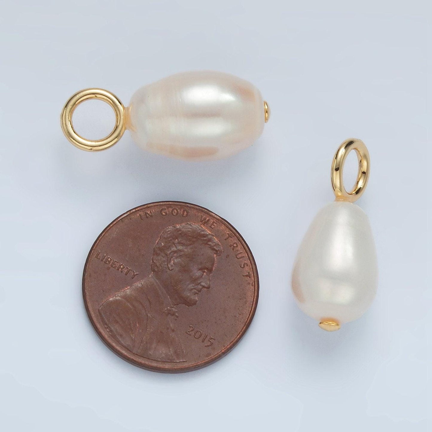 24mm freshwater pearl drop gold filled pendant | p-1863