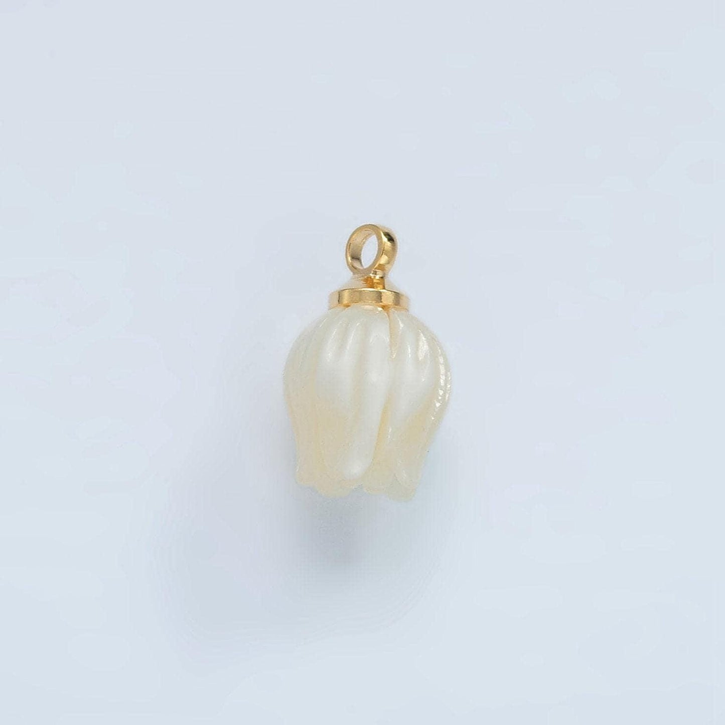 Dainty pearl flower bud charm diy hawaiian jasmine flower floral island style jewelry making pikake pearl pendant supply p1860