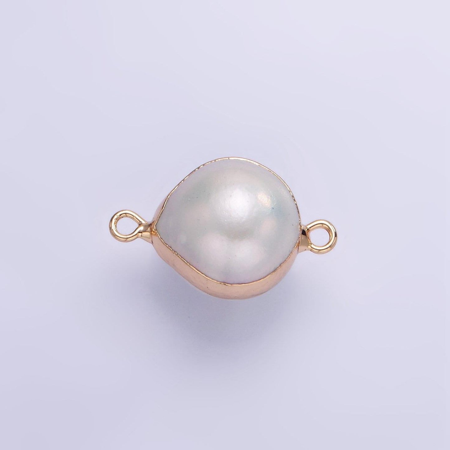 1x mini white freshwater pearl teardrop gold coated add-on charm connector for bracelet necklace earring component | p-1857