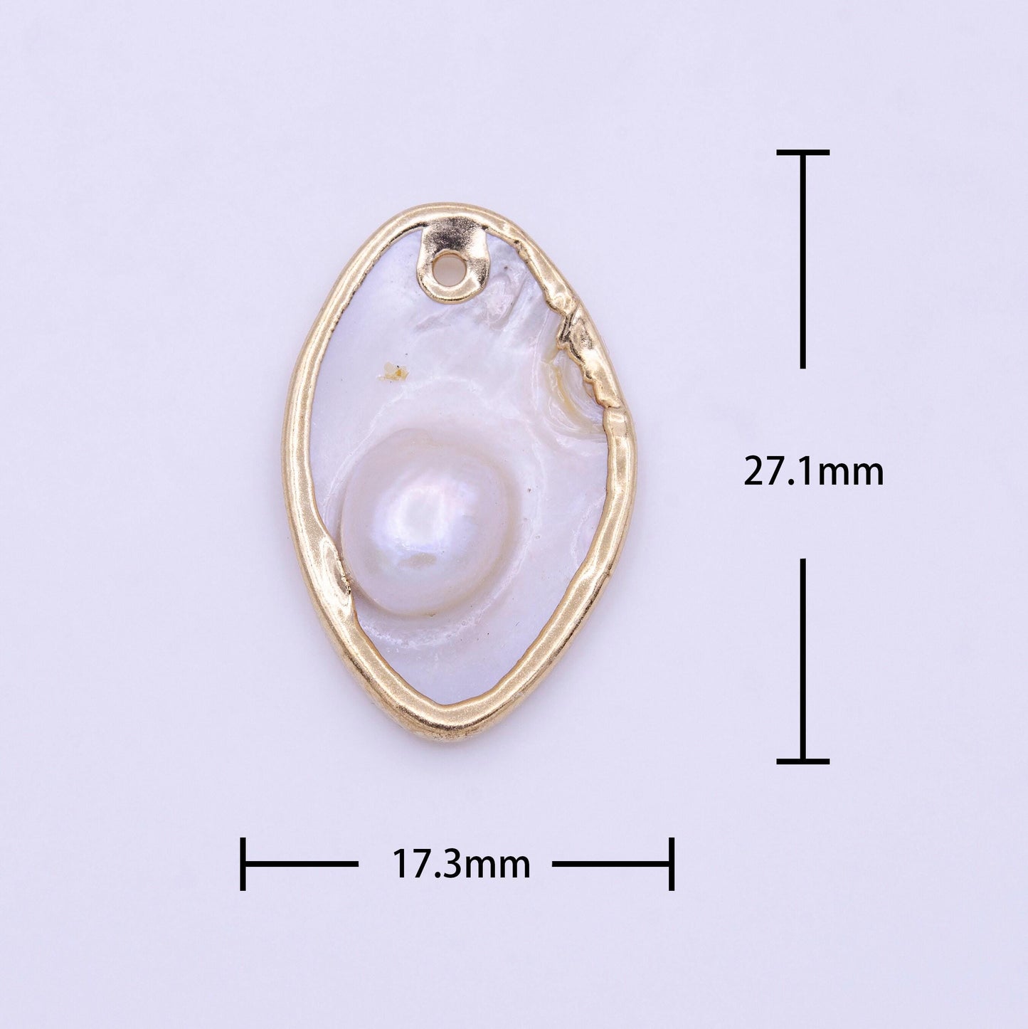 1pc wholesale natural mother of pearl charm abstract oval shape aprox 27 x 17 mm, gold plated charm p1843