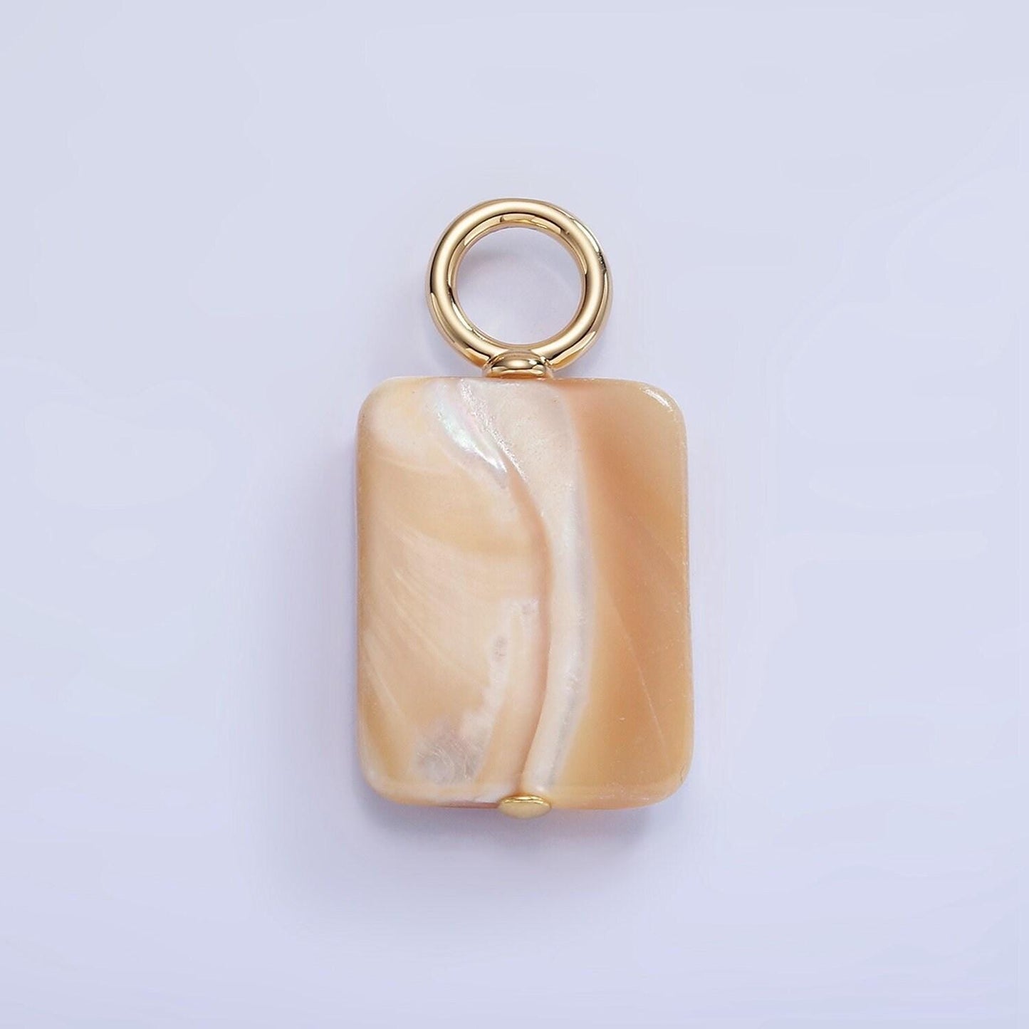 Beautiful mauve champagne white brown rectangle pearl charm genuine freshwater shell mermaid pearls pendant with big hole for charm p-1754