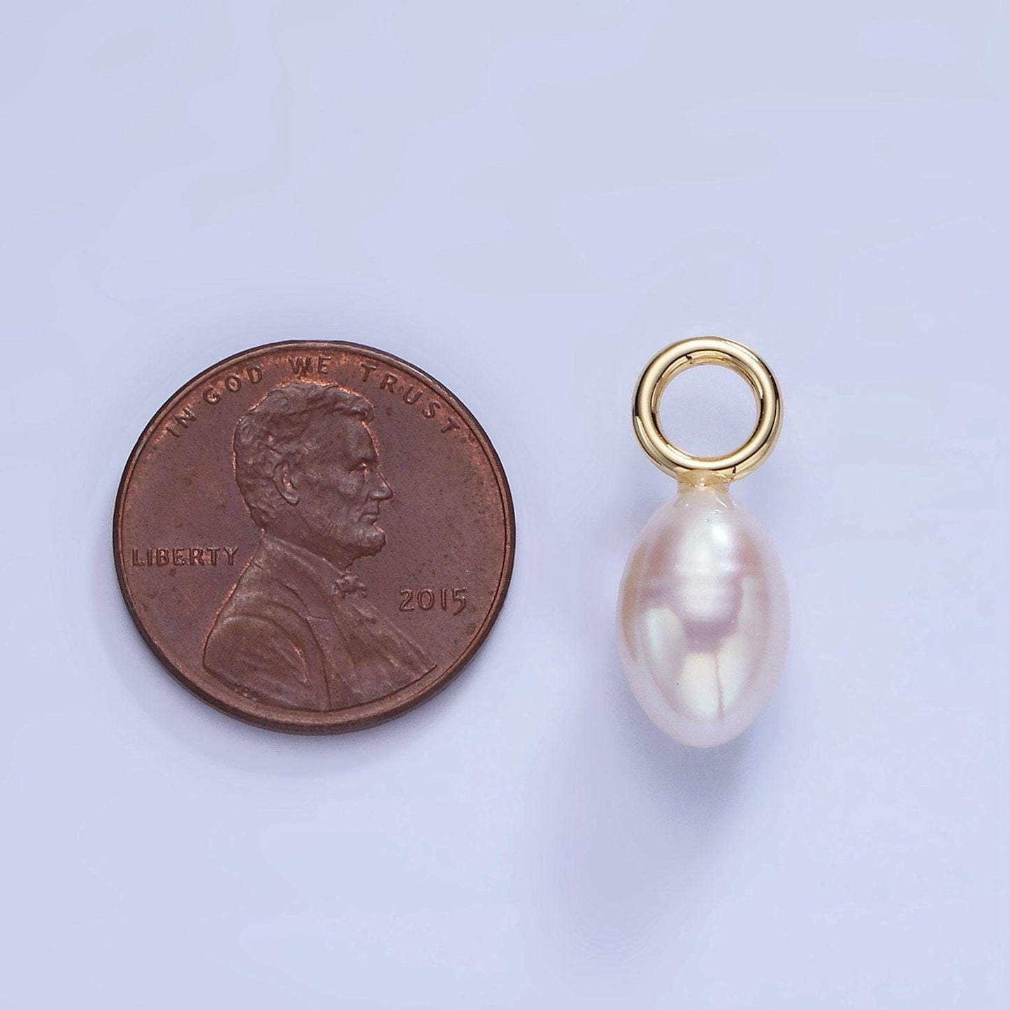 Big hole 14k gold filled 20mm freshwater pearl oval tear drop for wedding minimalist jewelry for necklace earring component | p1744