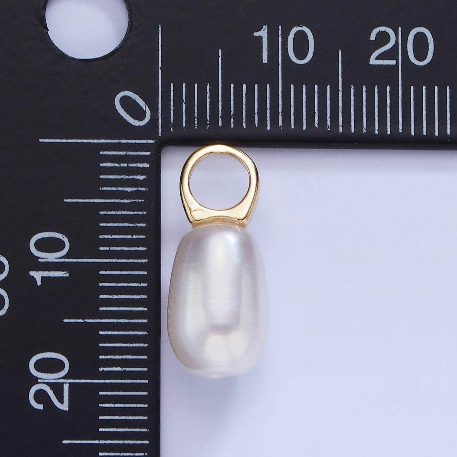Big hole 14k gold filled 20mm freshwater pearl big oval rice drop for wedding minimalist jewelry for necklace earring component | p1742