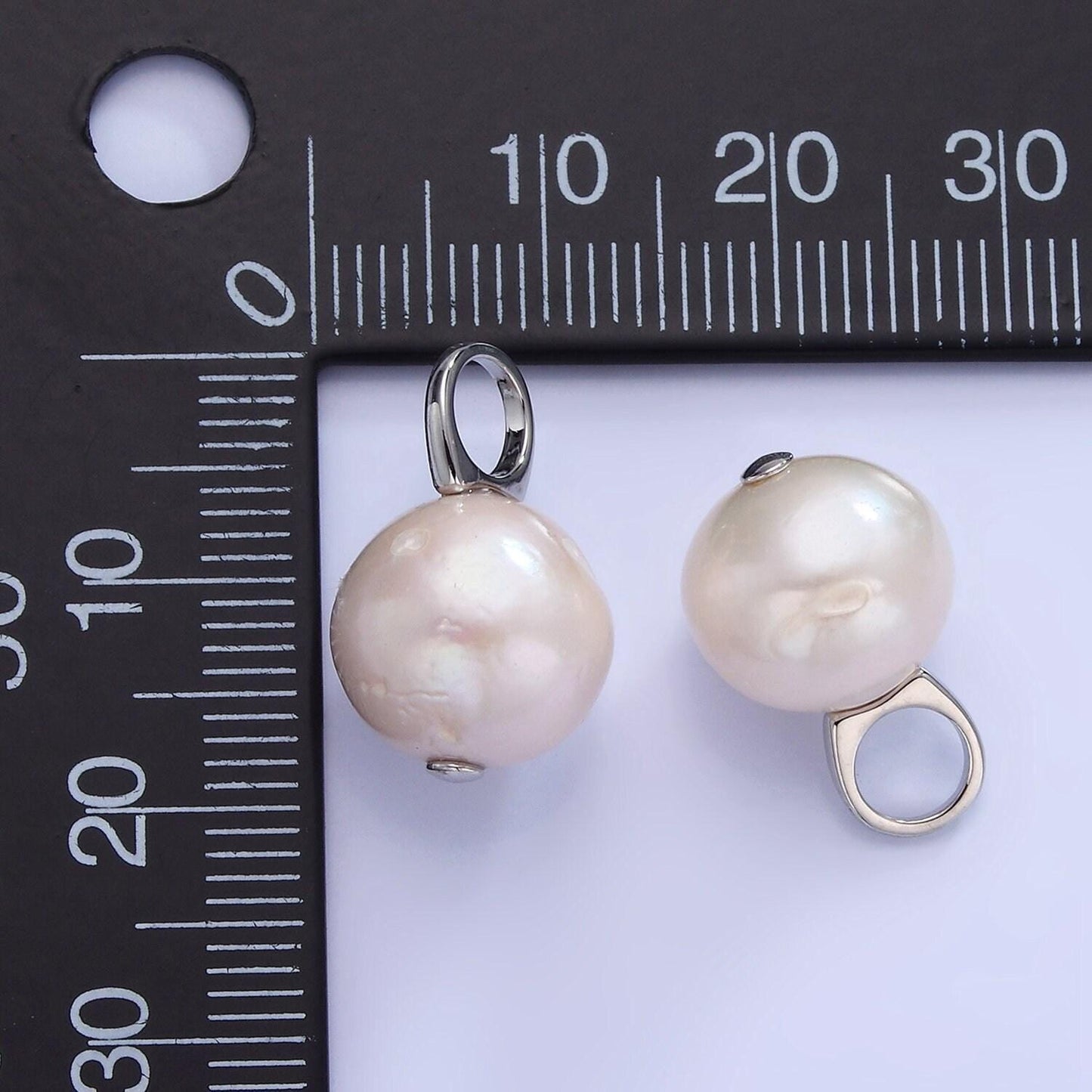 Silver natural pearl charms drop pendant approx 11mm natural freshwater pearl for bracelet necklace earring component p-1714