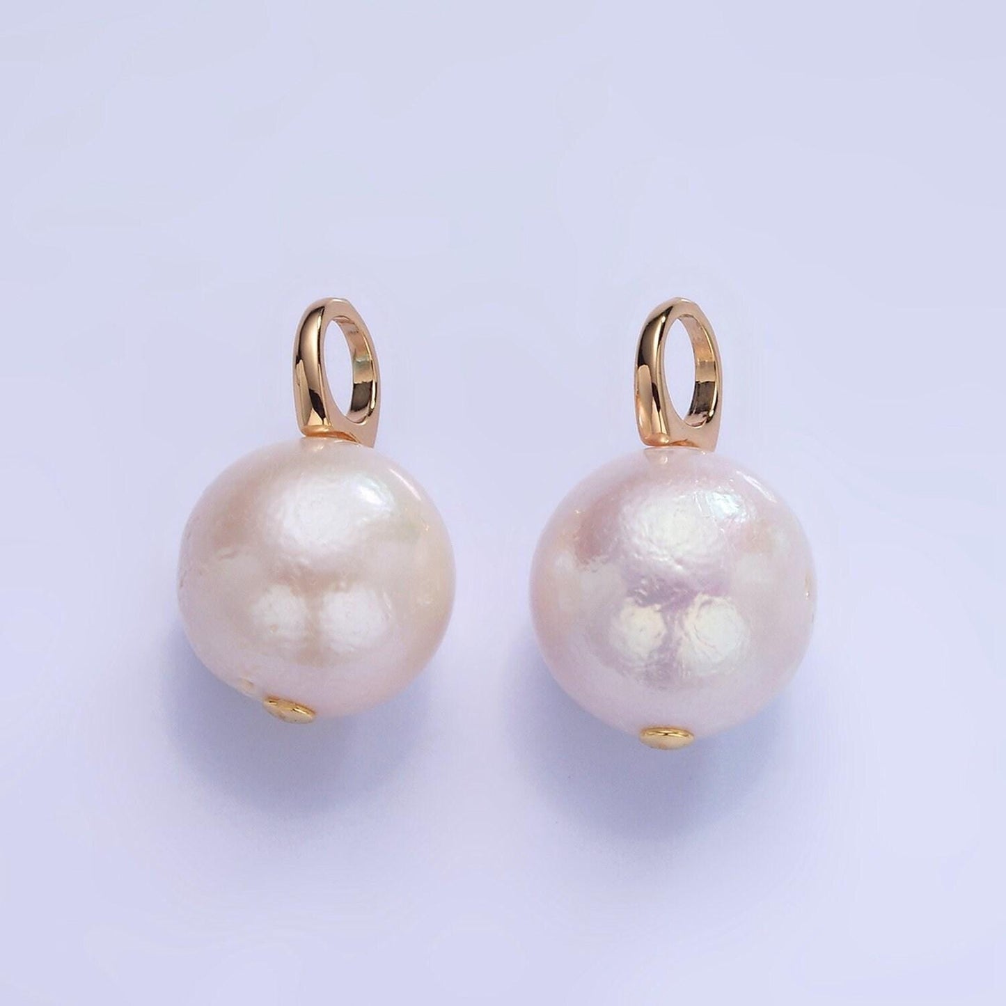 Gold filled natural pearl charms drop pendant approx 12.5mm natural freshwater pearl for bracelet necklace earring component p-1713